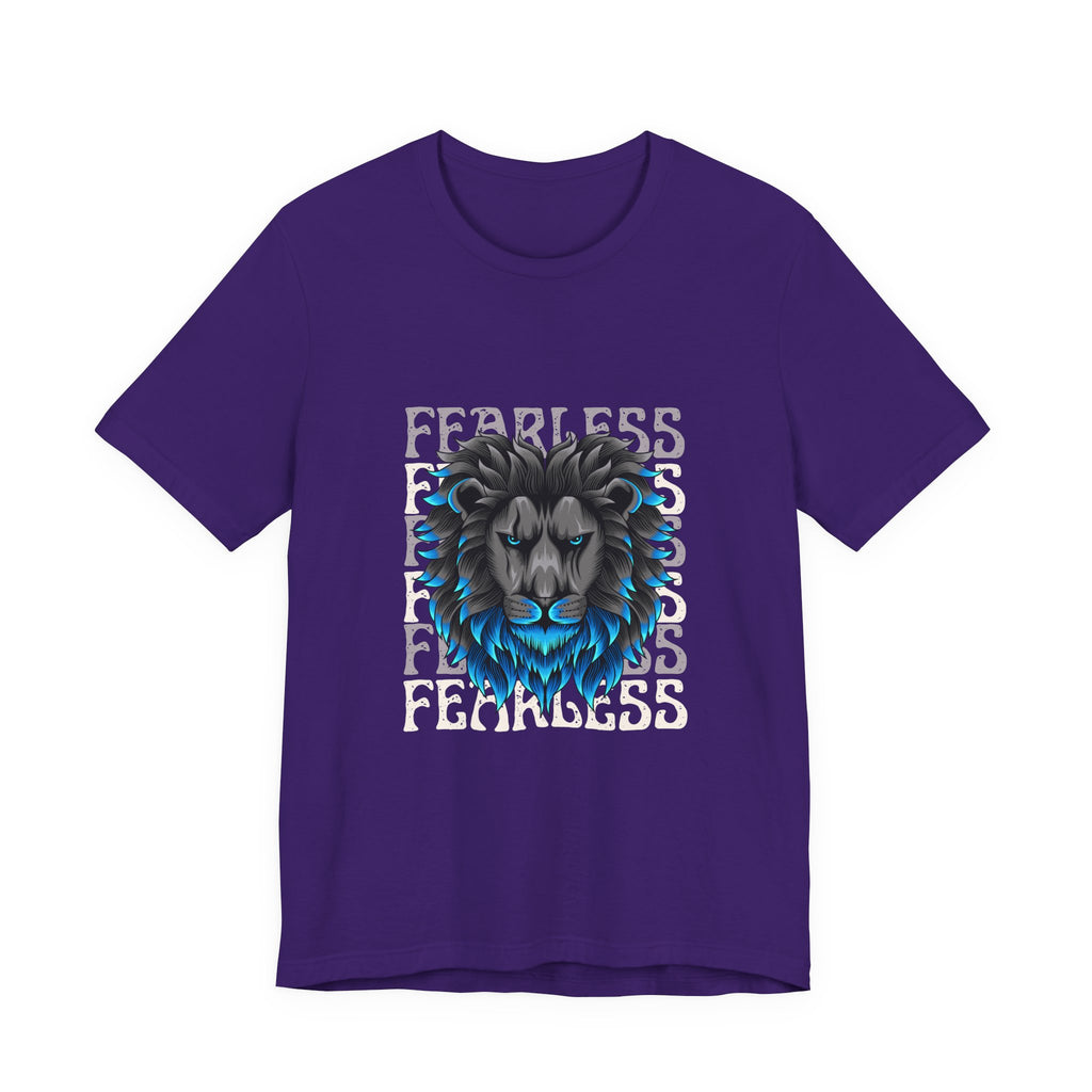 Fearless Lion Short Sleeve Tee, Motivational T-Shirt, Animal Lover Gift, Unisex Graphic Tee, Birthday Gift, Inspiring Apparel