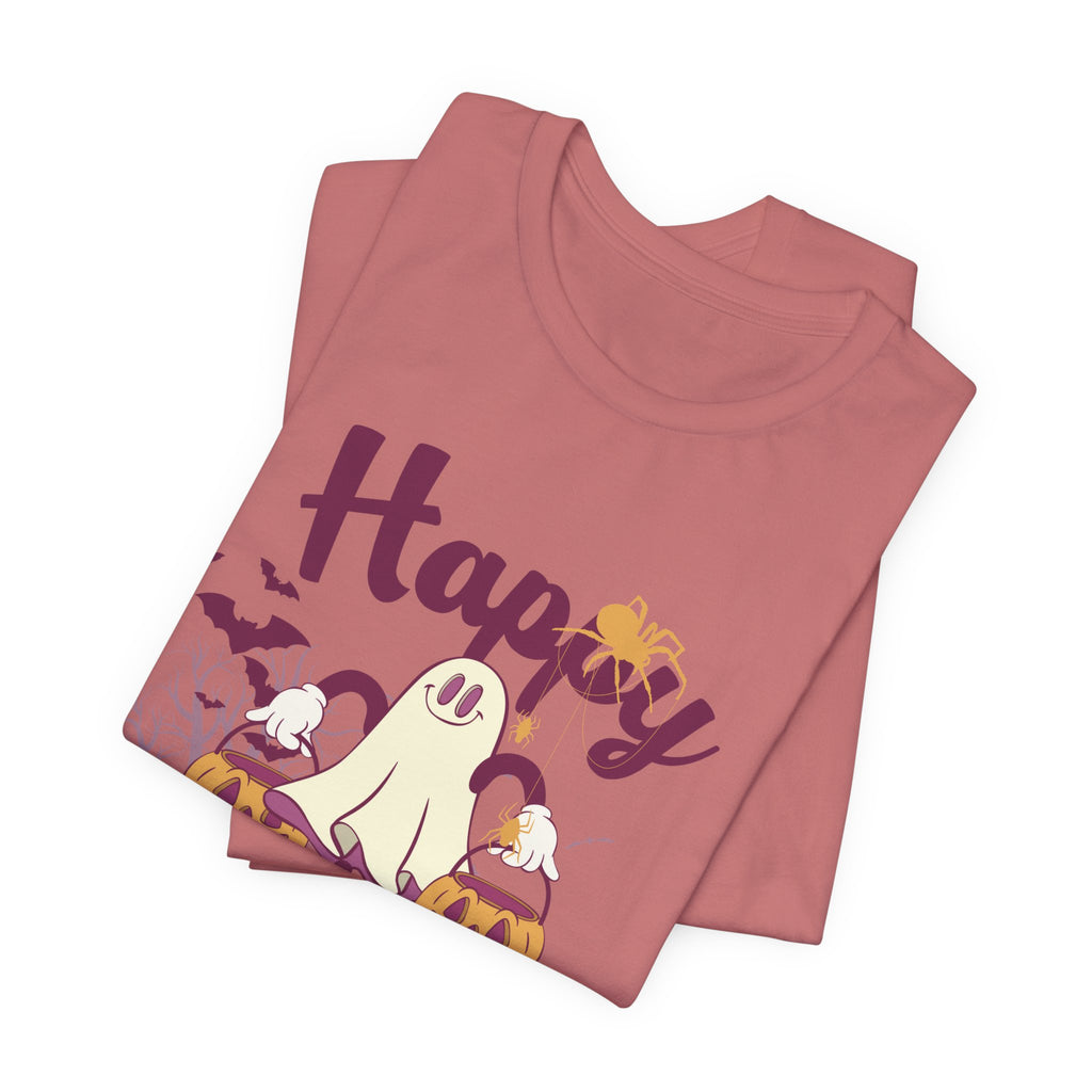 Halloween Unisex T-Shirt, Cute Ghost Tee, Fall Apparel, Kids Halloween Costume, Spooky Season Shirt, Trick or Treat Gift