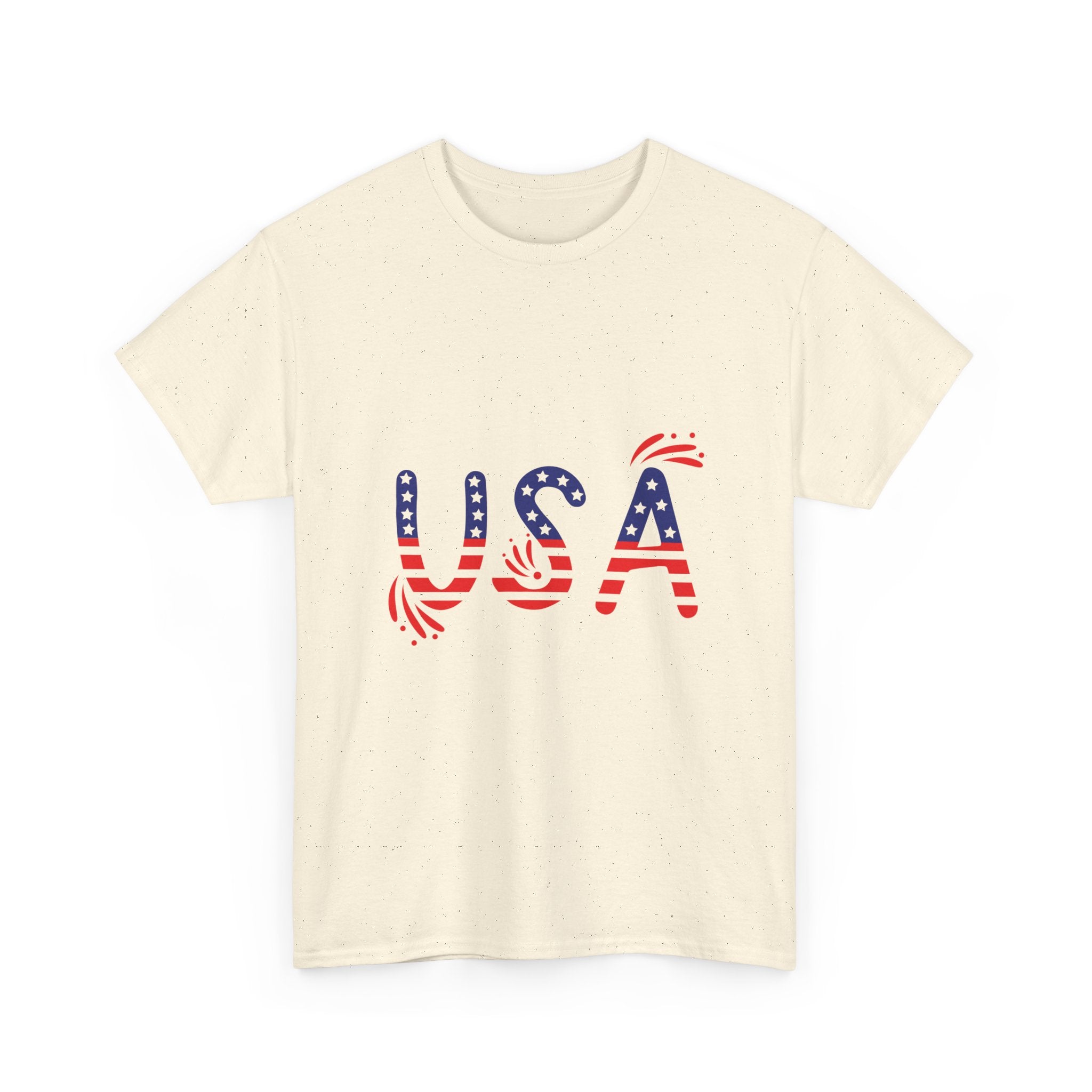 Patriotic USA Tee - Unisex Heavy Cotton T-Shirt for Independence Day, Barbecues, Festivals, Casual Wear, Gift