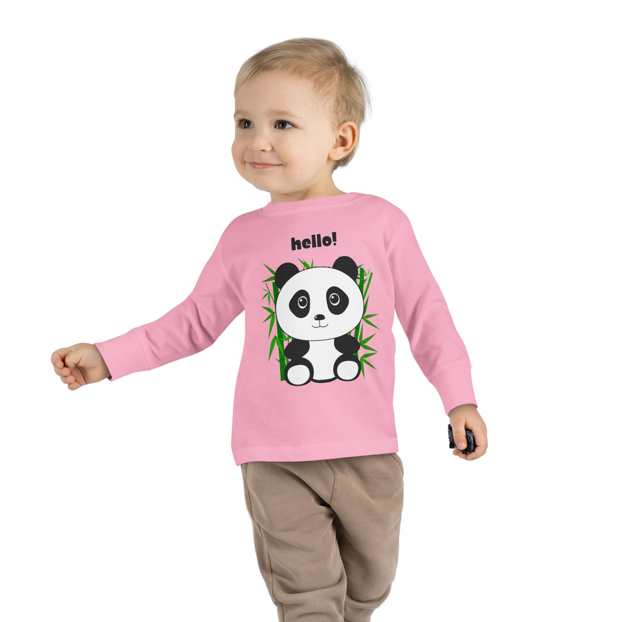 Adorable Panda Toddler Long Sleeve Tee, Cute Kids Shirt, Baby Shower Gift, Birthday, Everyday Wear, Comfortable Kids Apparel