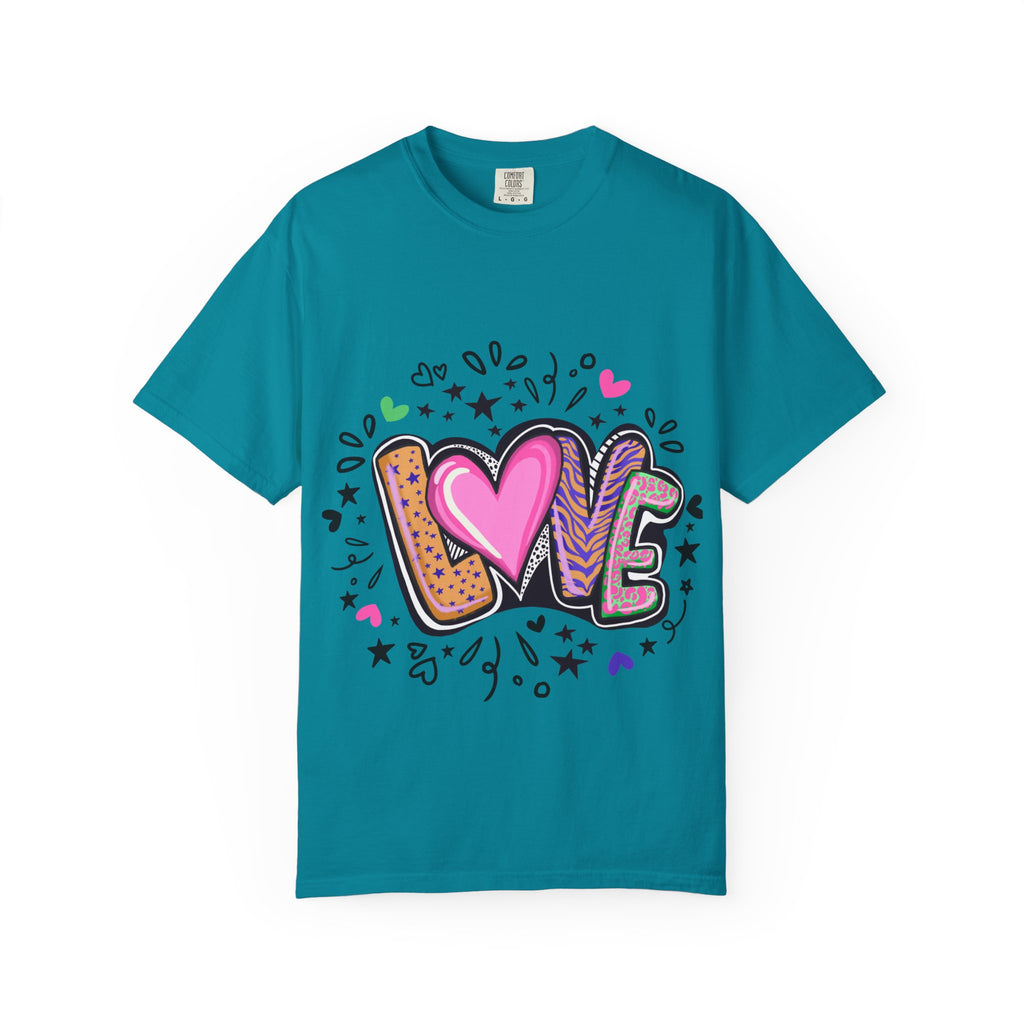 Love Vibes Unisex Garment-Dyed T-shirt | Perfect for Valentine's Day, Anniversaries, Casual Wear, Gifts, and Everyday Love