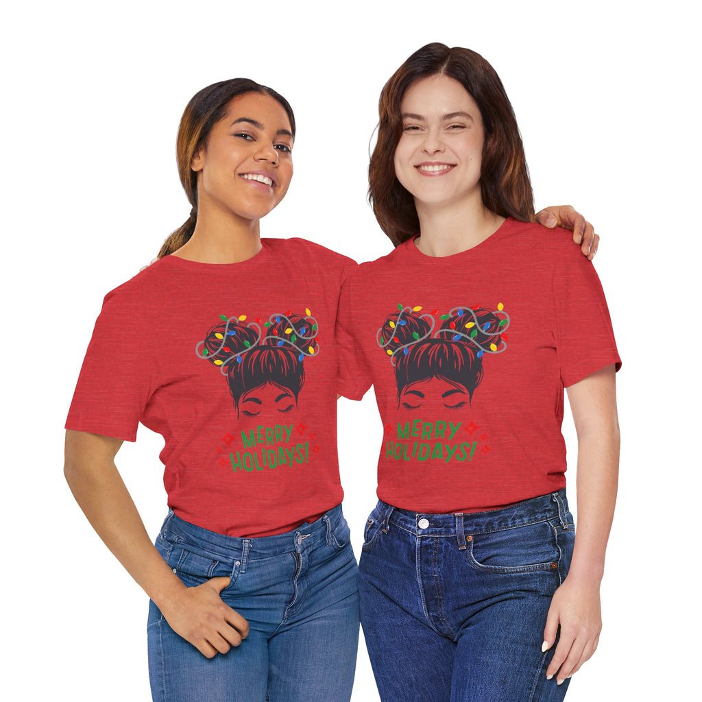 Festive Holiday Tee - Merry Holidays Graphic, Unisex Jersey Short Sleeve Shirt, Christmas Apparel, Seasonal Gift, Cozy Vibes