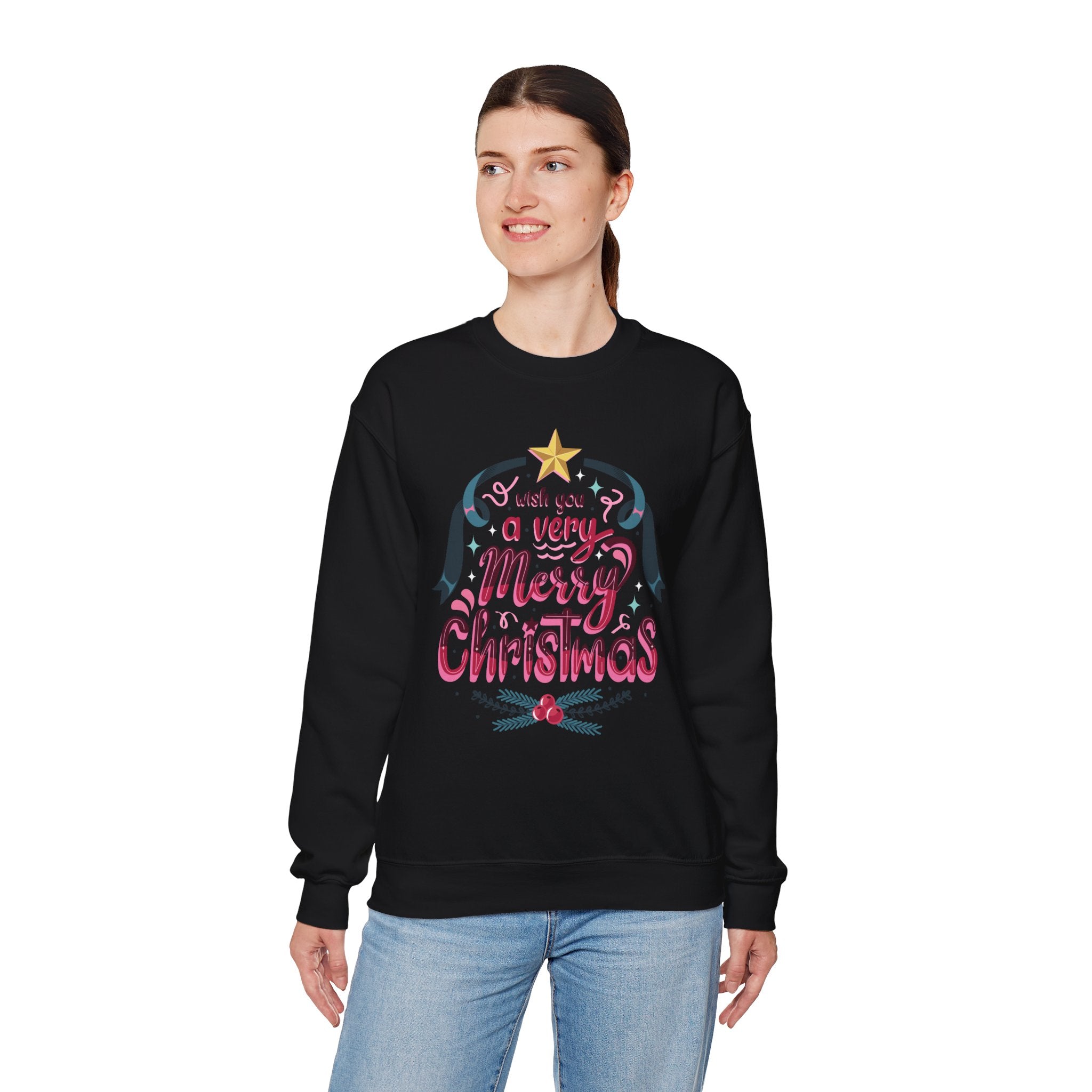Merry Christmas Sweatshirt, Cozy Holiday Apparel, Unisex Christmas Gift, Festive Crewneck, Winter Wardrobe Essential