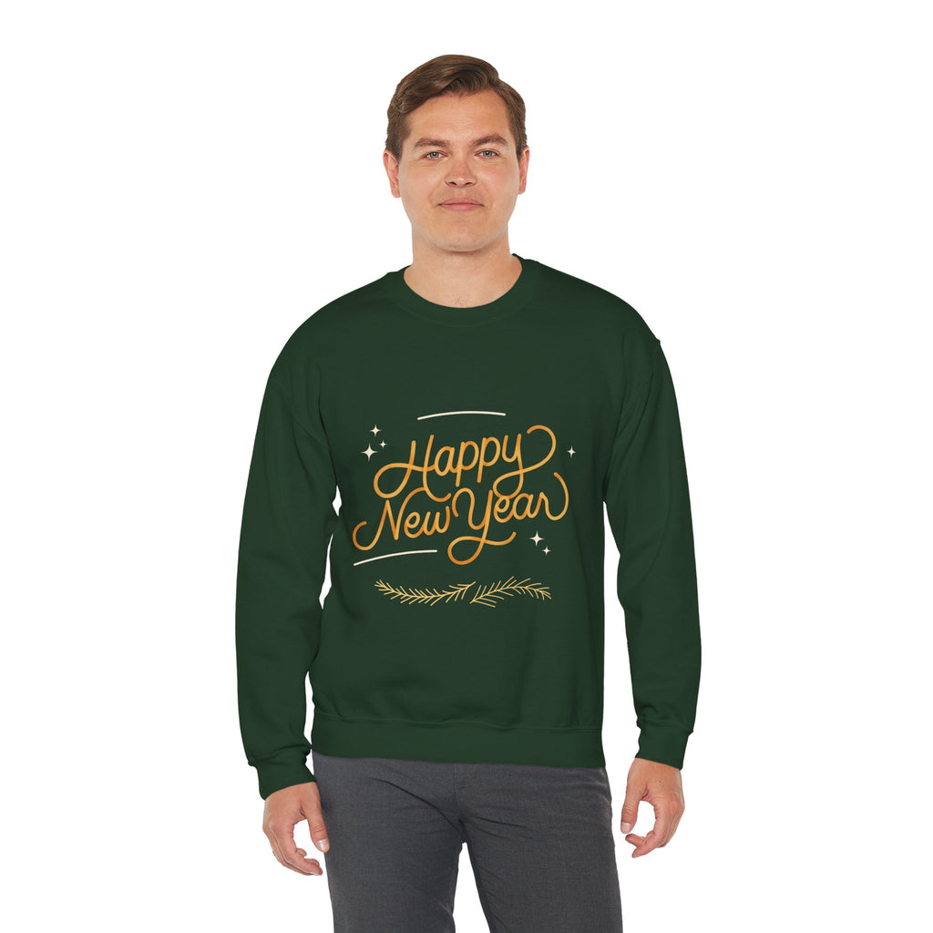 Happy New Year Unisex Crewneck Sweatshirt, Cozy Holiday Apparel, New Year Gift, Seasonal Fashion, Comfortable Sweater