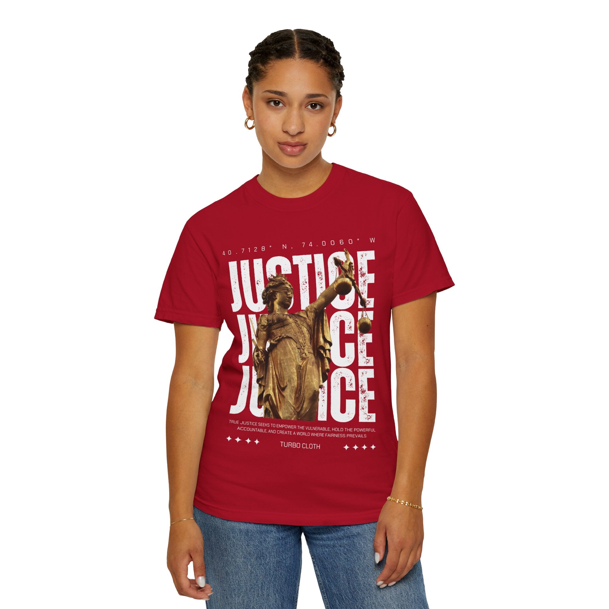 Justice Statue Unisex T-shirt, Casual Wear, Inspirational Gift, Equality Shirt, Art-Inspired Clothing, Birthday Gift, Statement Tees
