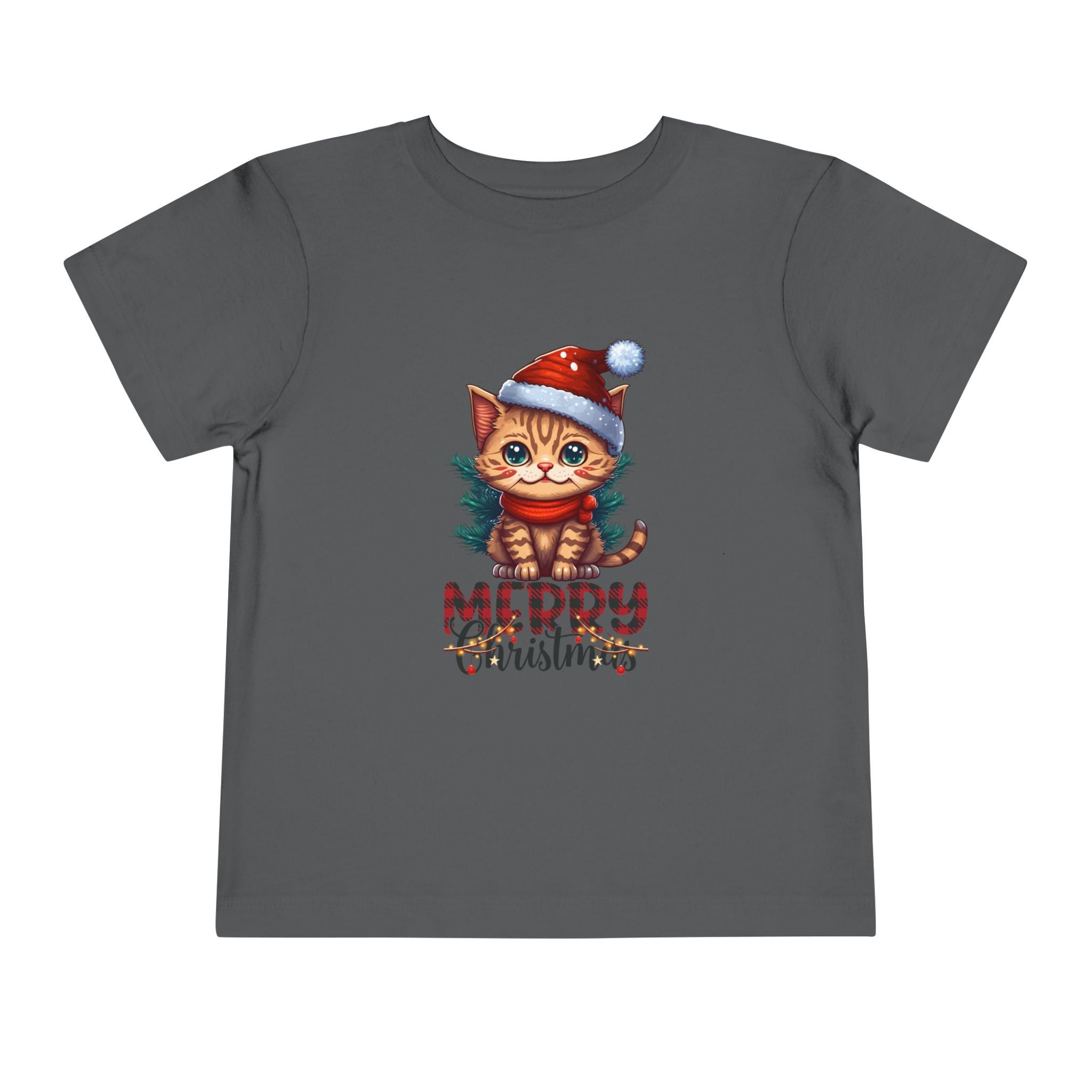 Cute Christmas Cat Tee for Toddlers, Holiday Shirt, Gift for Kids, Merry Christmas Tee, Fun Winter Wear, Festive Toddler Outfit