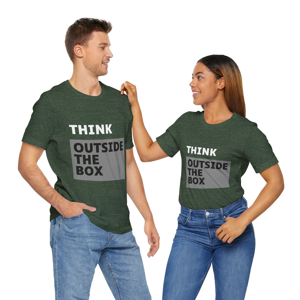 Think Outside the Box Unisex Tee, Short Sleeve T-shirt, Unique Design Shirt, Creative Tee, Unisex Graphic Tee
