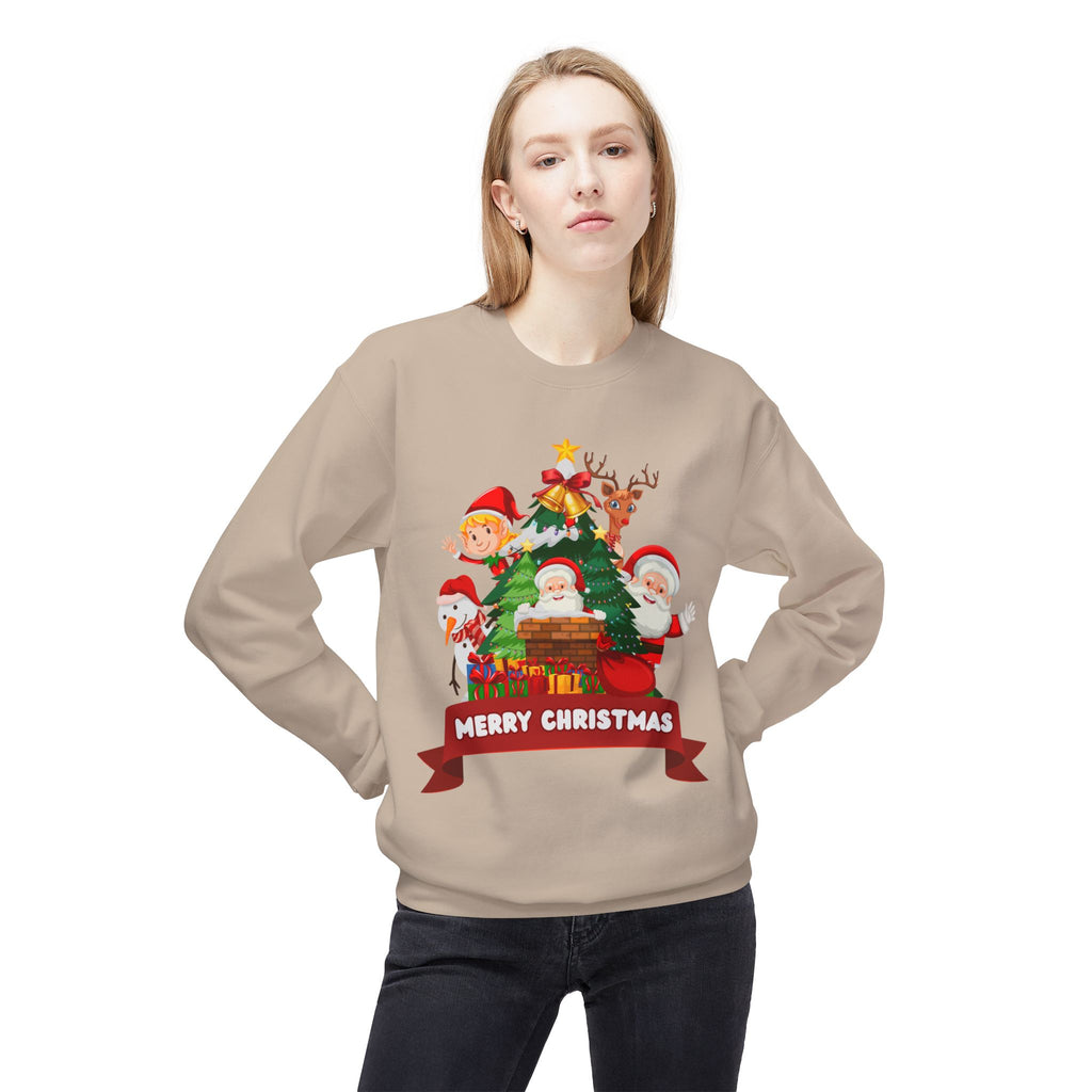 Festive Christmas Sweatshirt, Cozy Holiday Crewneck, Merry Christmas Gift, Family Matching Sweatshirt, Winter Apparel, Santa Design