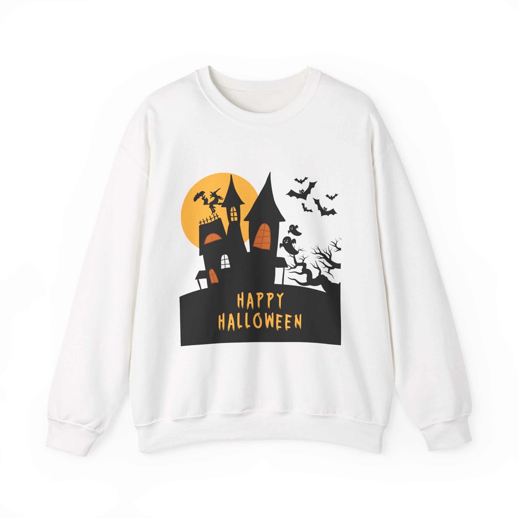 Halloween Haunted House Sweatshirt, Cozy Fall Wardrobe, Unisex Pullover, Spooky Season, Halloween Gift Idea, Festival Apparel