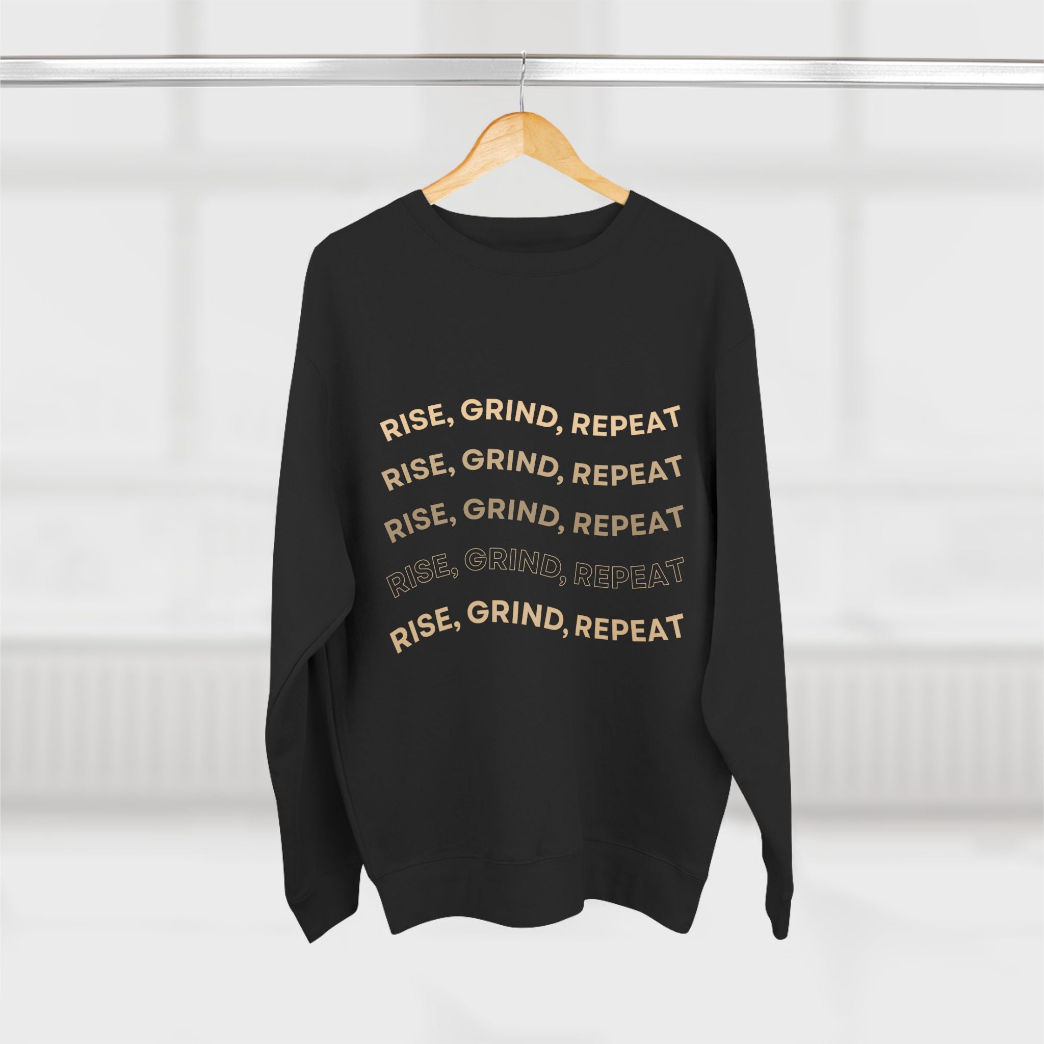 Rise, Grind, Repeat Sweatshirt | Cozy Motivational Crewneck | Perfect for Gym Lovers, Athletes, Gift for Friends, Casual Wear