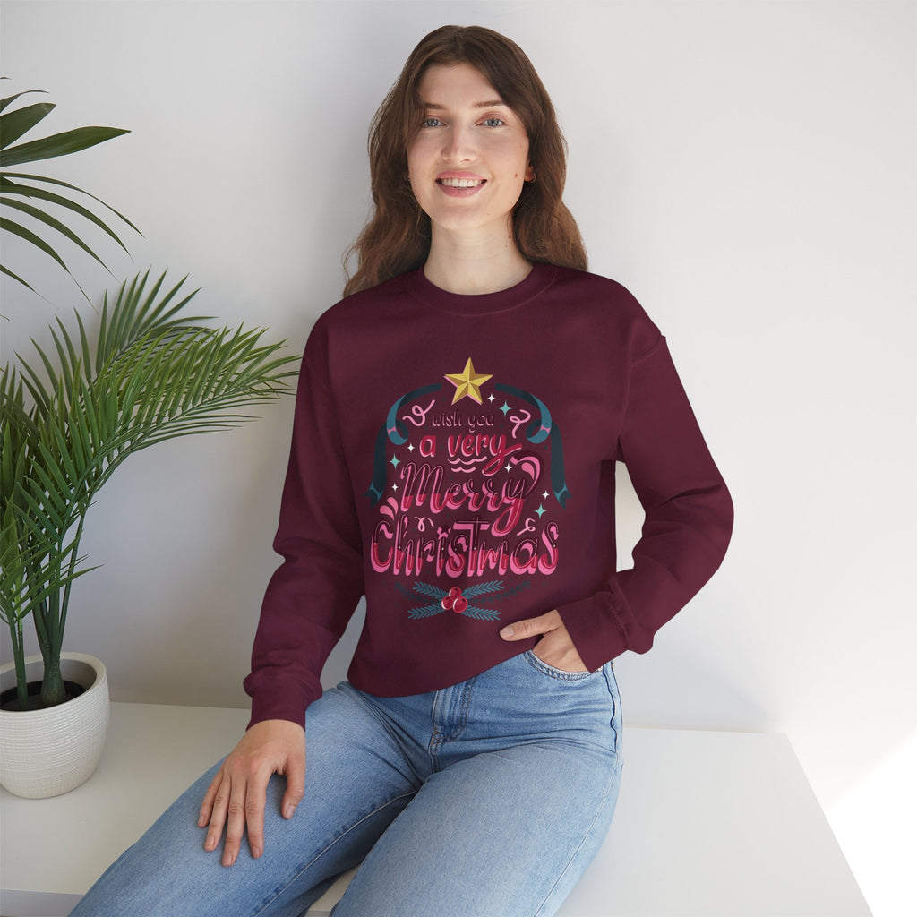 Merry Christmas Sweatshirt, Cozy Holiday Apparel, Unisex Christmas Gift, Festive Crewneck, Winter Wardrobe Essential