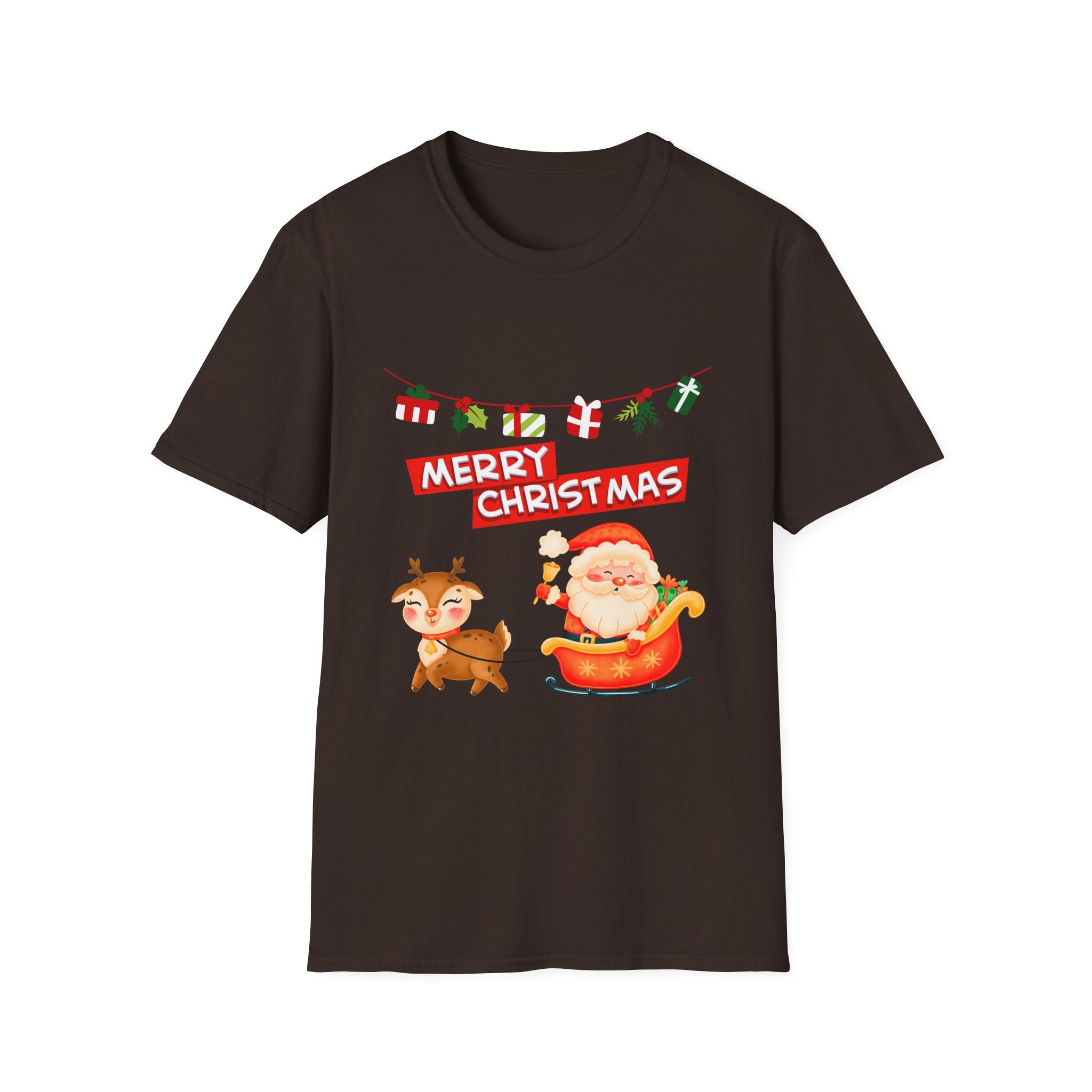 Christmas Cheer T-Shirt, Merry Christmas Tee, Festive Holiday Shirt, Unisex Christmas Apparel, Santa and Reindeer Design