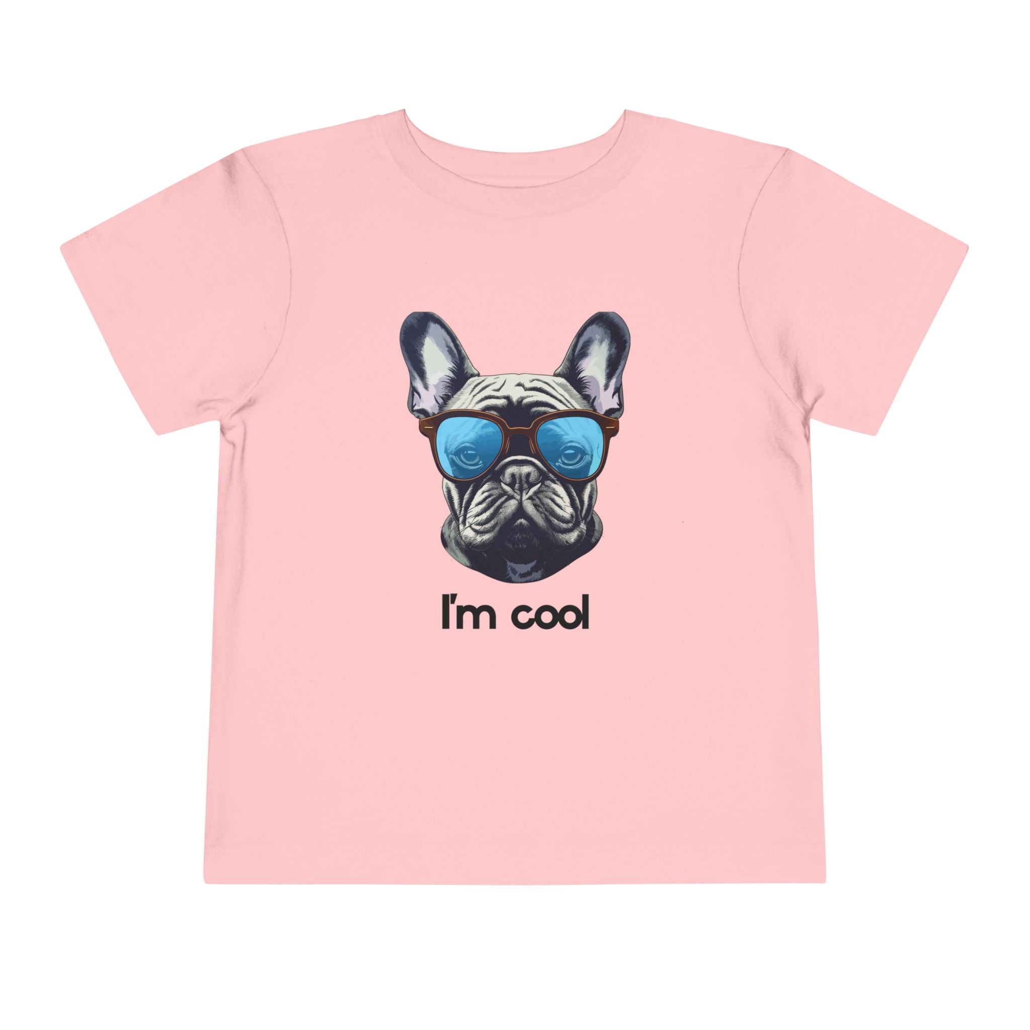 Cool French Bulldog Toddler Tee, I'm Cool Shirt, Kids Summer Tee, Pet Lover Gift, Cute Toddler Outfit
