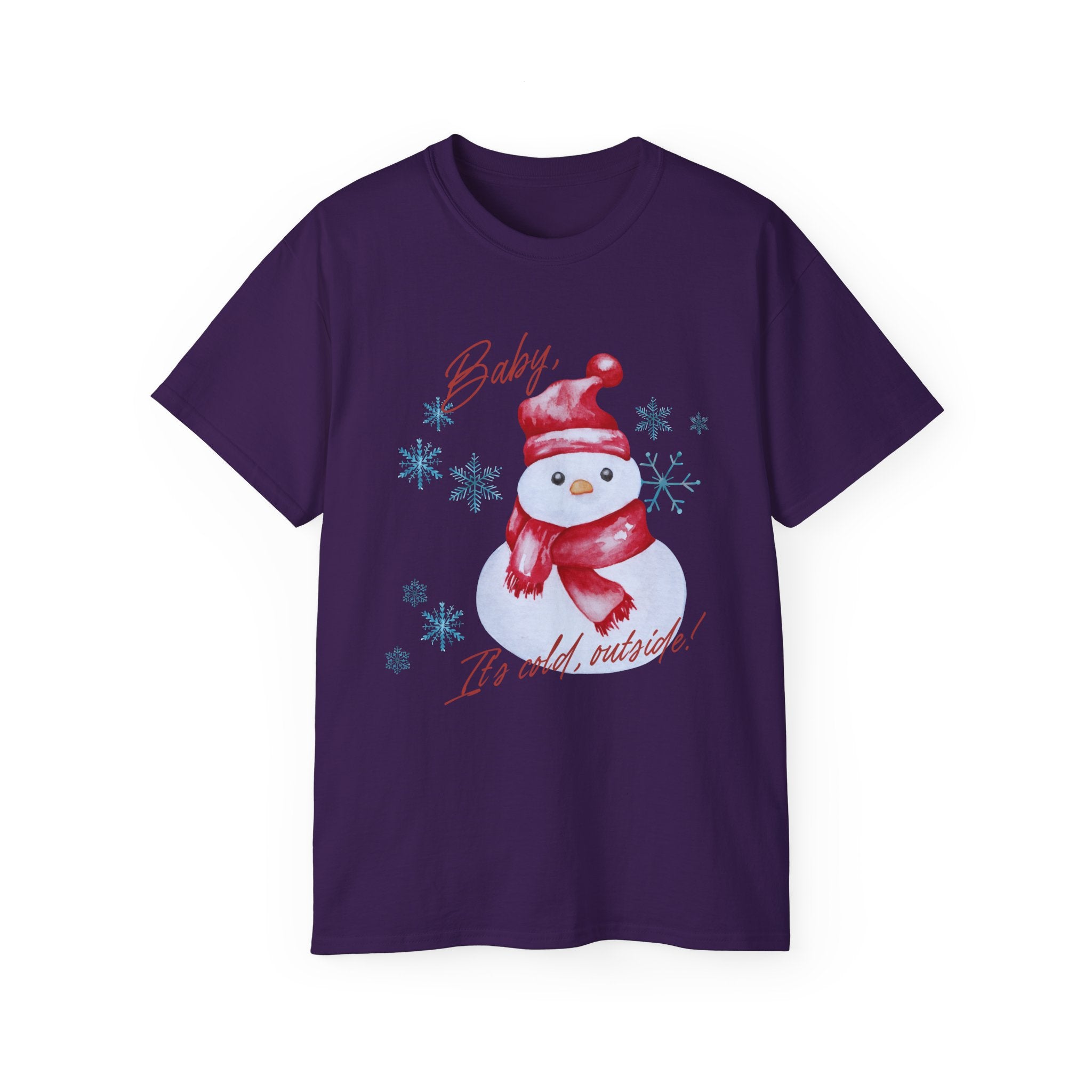 Winter Wonderland Snowman Tee, Unisex Cotton T-Shirt for Holiday Cheer, Christmas Party, Gift, Cozy Winter Apparel