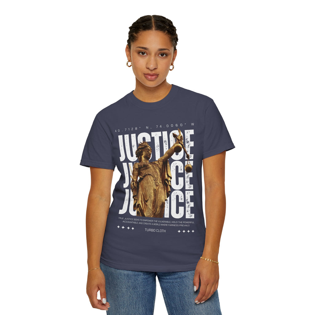 Justice Statue Unisex T-shirt, Casual Wear, Inspirational Gift, Equality Shirt, Art-Inspired Clothing, Birthday Gift, Statement Tees