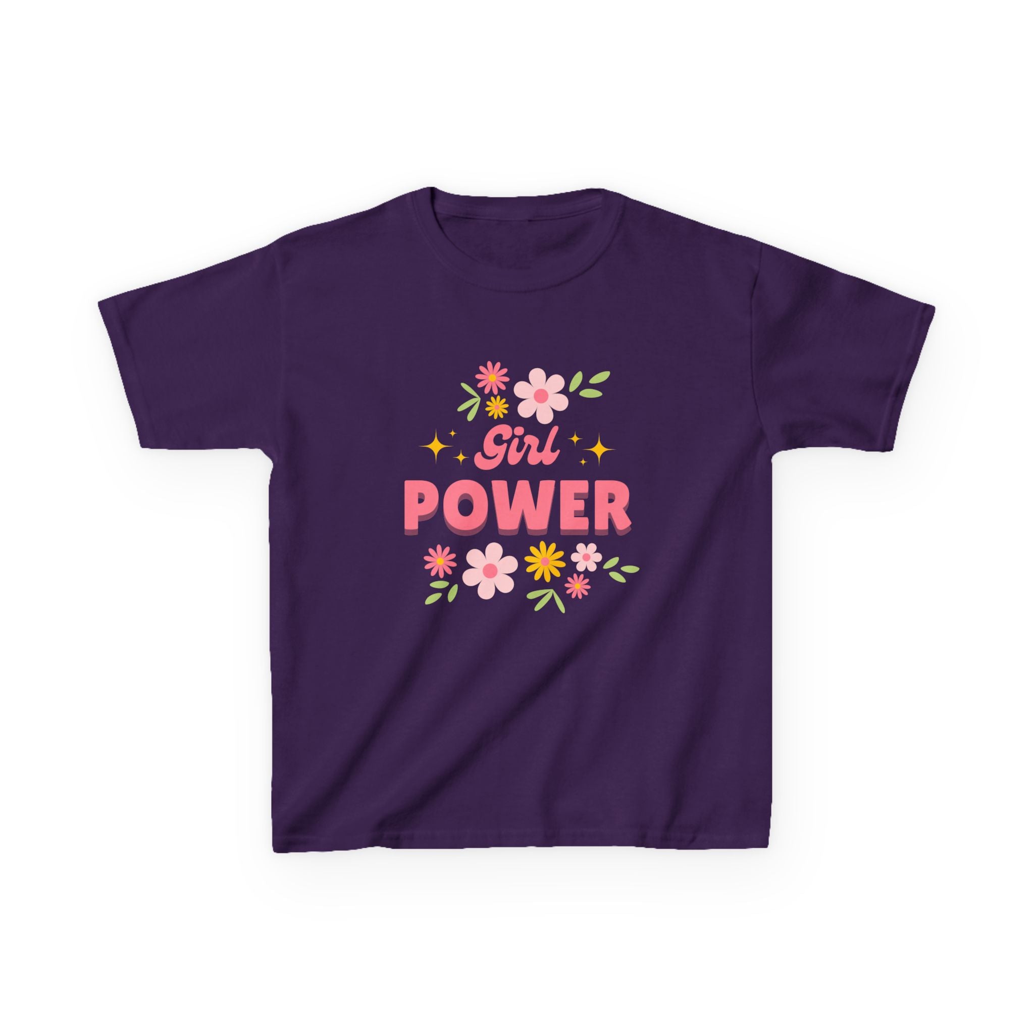 Kids Graphic Tee, Girl Power Flower Shirt, Youth Summer Tee, Empowering T-Shirt, Birthday Gift, Kids Fashion Top, Positive Vibes