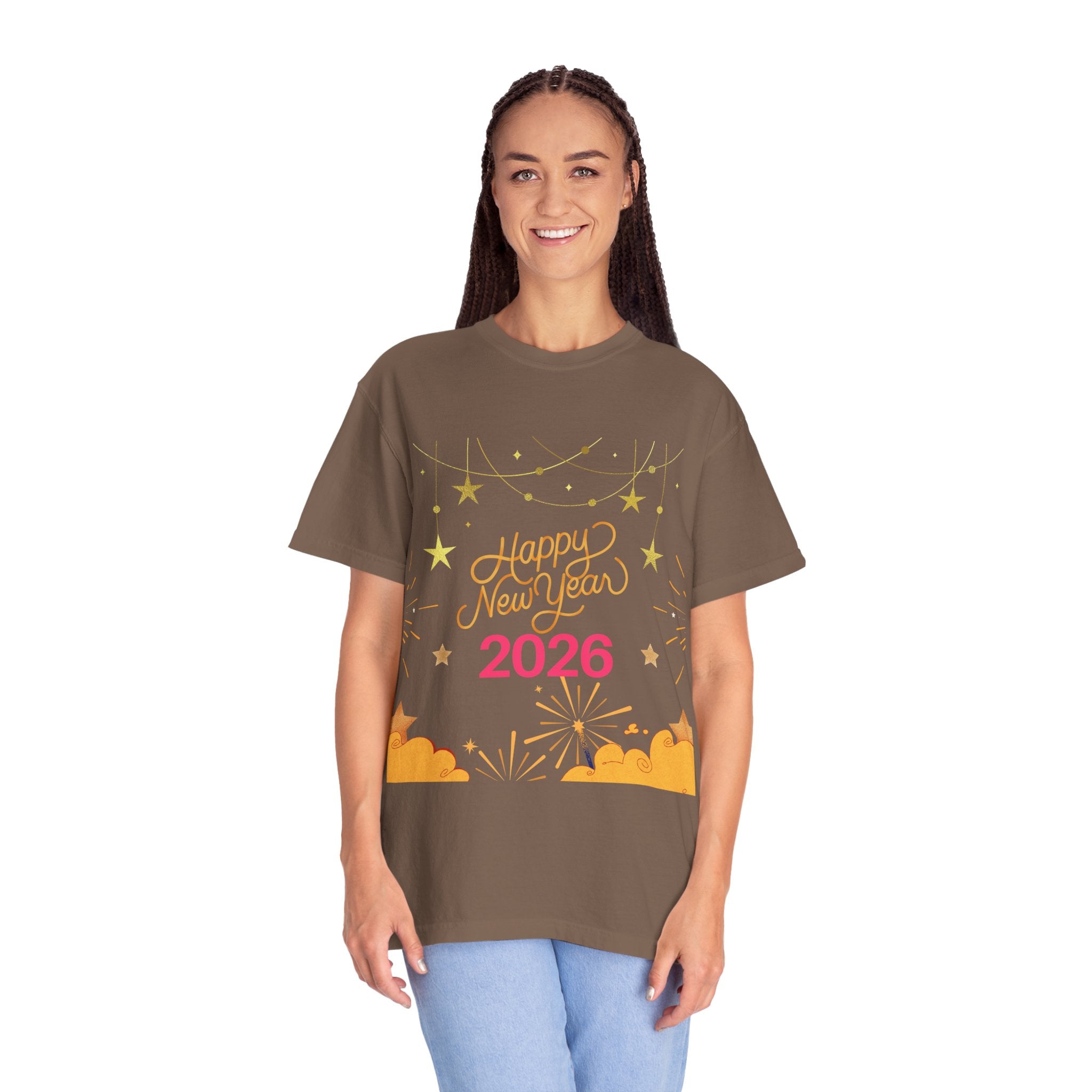 New Year Celebration T-Shirt | Unisex Garment-Dyed Tee with Happy New Year 2026 Design, Festive Apparel, Holiday Gift, Party Wear