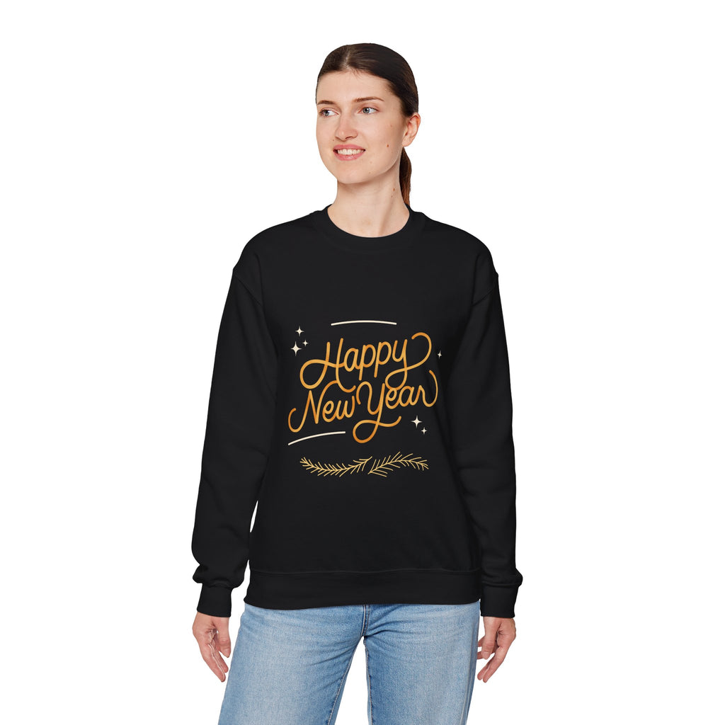 Happy New Year Unisex Crewneck Sweatshirt, Cozy Holiday Apparel, New Year Gift, Seasonal Fashion, Comfortable Sweater