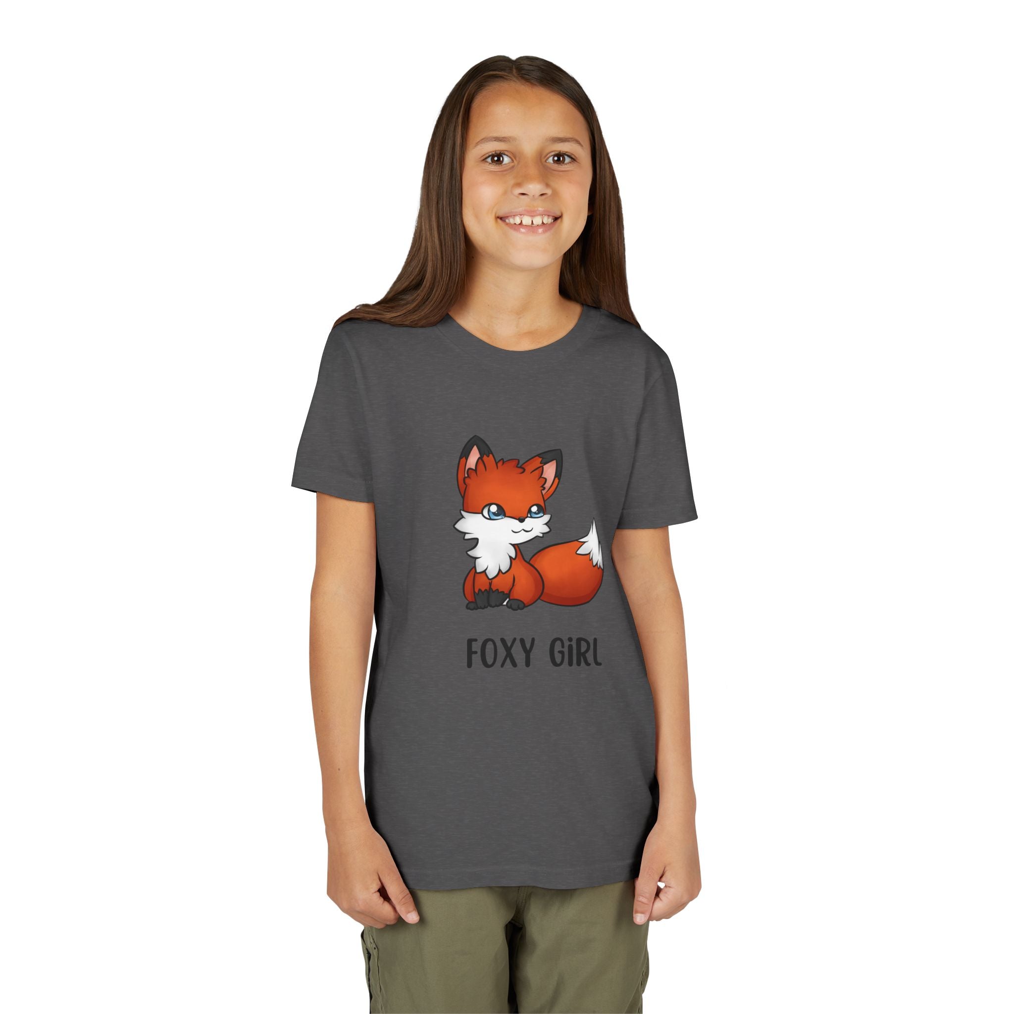 Foxy Girl Youth Tee, Cute Animal Shirt, Kids' Graphic Tee, Fun Fashion, Birthday Gift, Playful Style