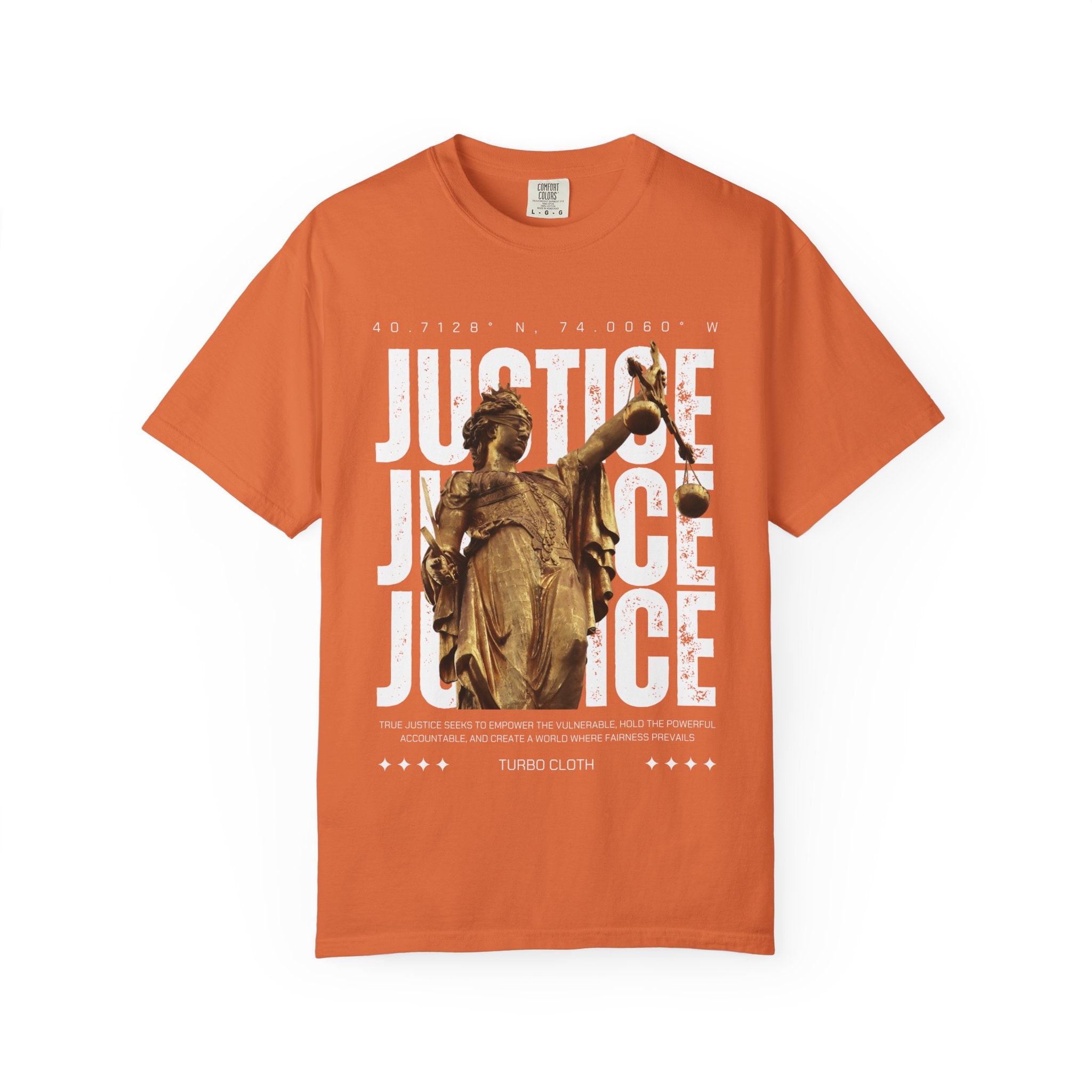Justice Statue Unisex T-shirt, Casual Wear, Inspirational Gift, Equality Shirt, Art-Inspired Clothing, Birthday Gift, Statement Tees