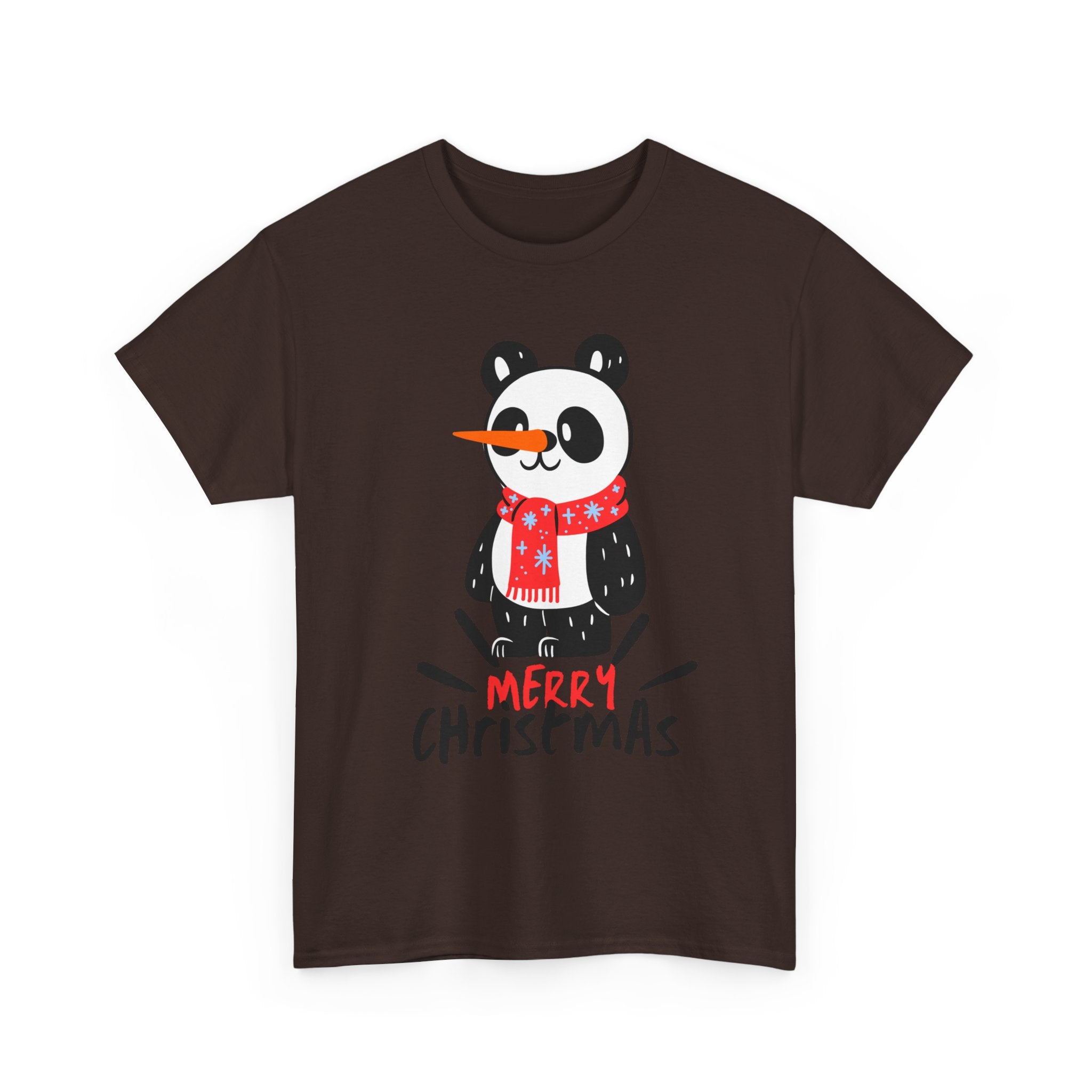 Cute Merry Christmas Panda Tee for Holiday Cheer, Unisex Cotton T-Shirt, Fun Gift for Him & Her, Christmas Apparel, Winter Gathering