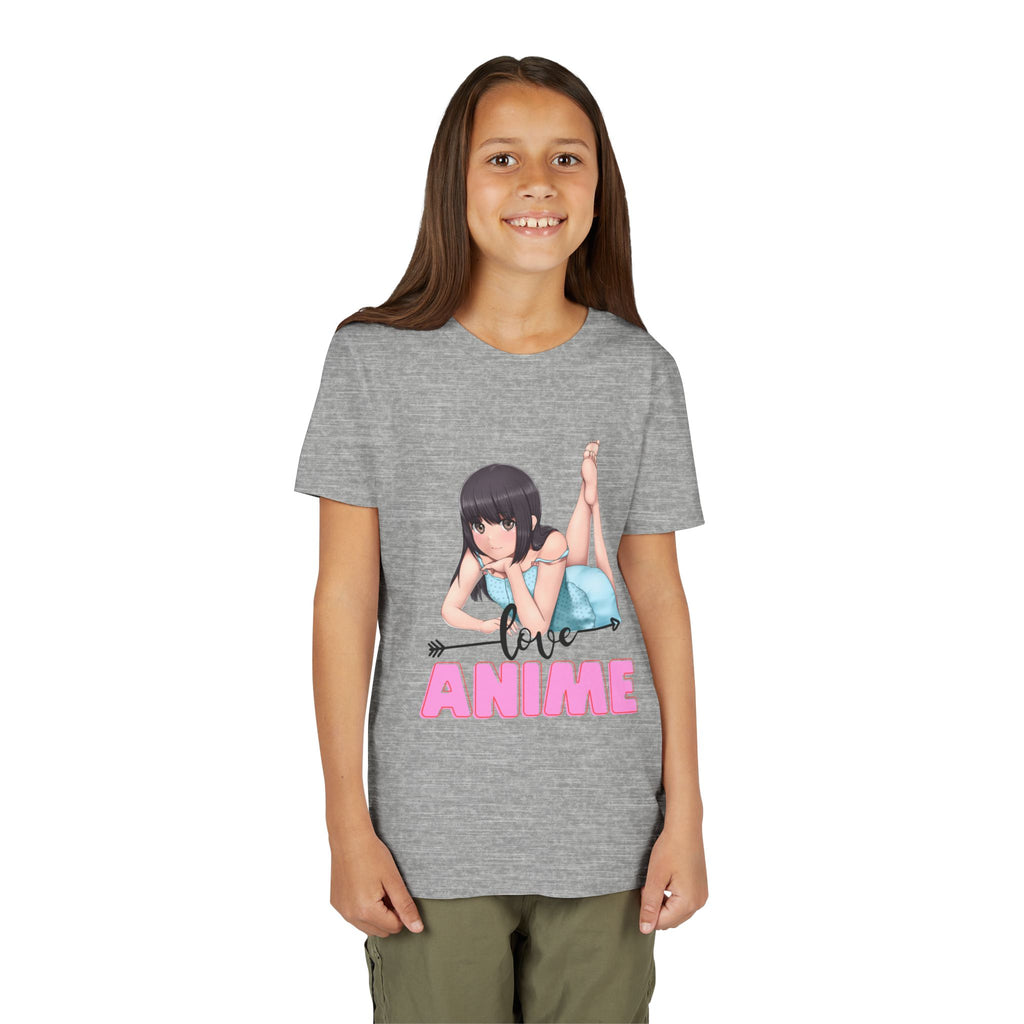 Anime Love Youth Tee, Kids' Anime Shirt, Manga Fans Gift, Cute Youth T-Shirt, Kawaii Apparel for Kids, Anime Enthusiasts Tee