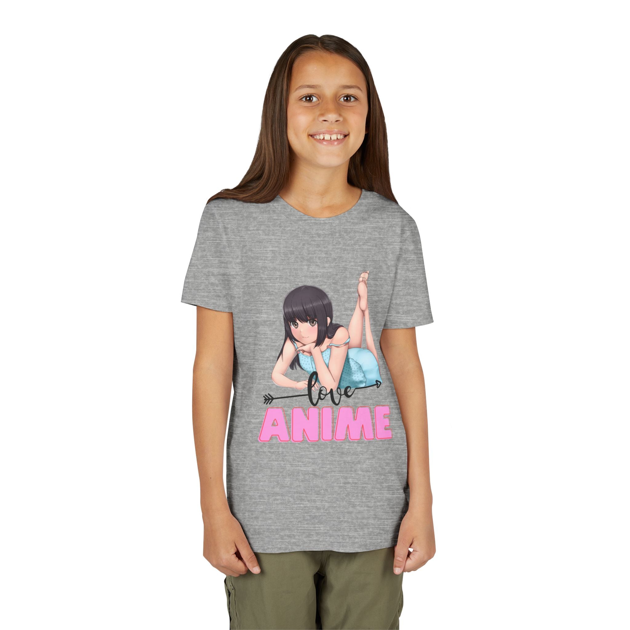 Anime Love Youth Tee, Kids' Anime Shirt, Manga Fans Gift, Cute Youth T-Shirt, Kawaii Apparel for Kids, Anime Enthusiasts Tee