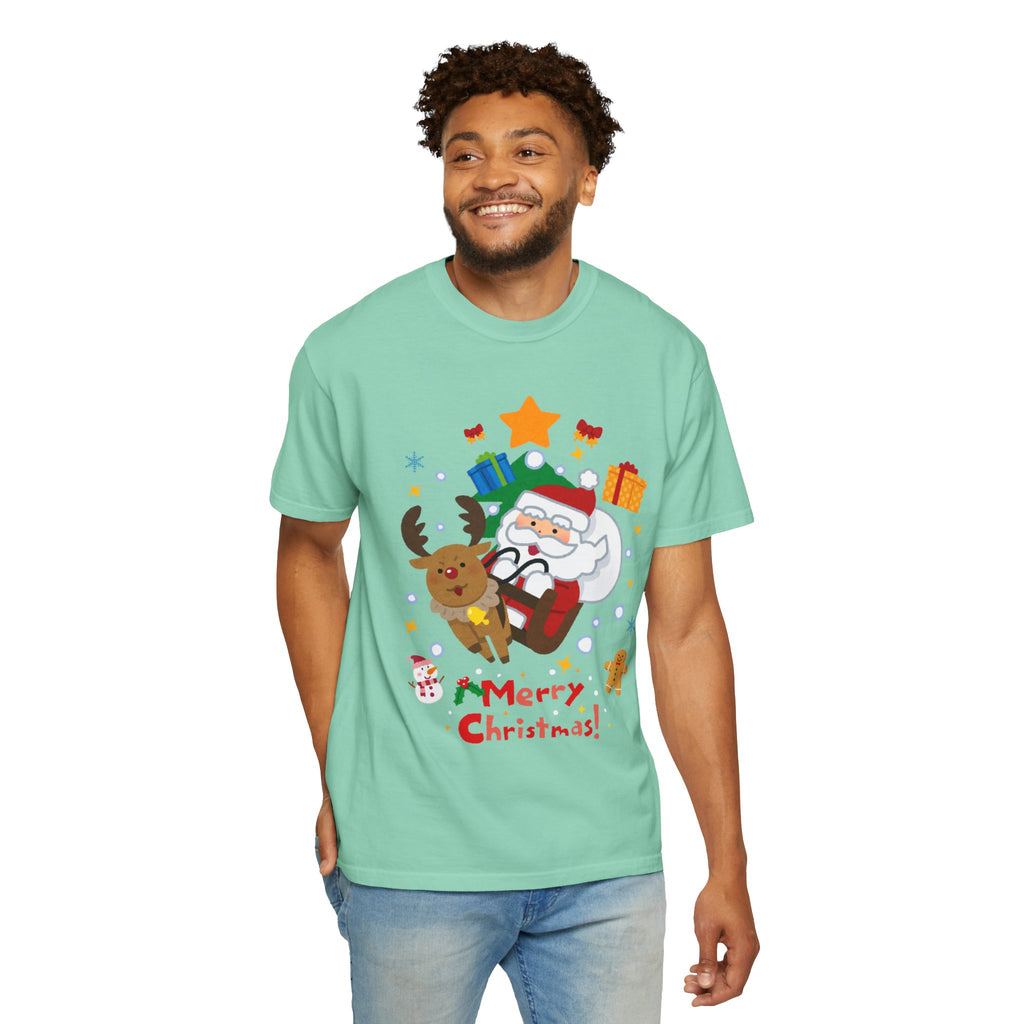 Festive Santa T-Shirt | Christmas Tee, Unisex Holiday Shirt, Merry Christmas Gift, Cute Design for Kids & Adults