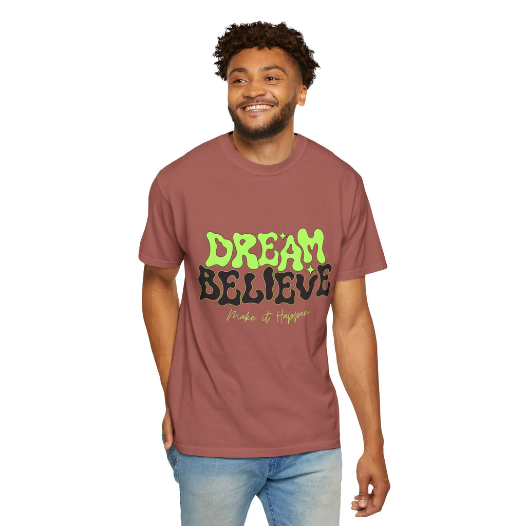 Dream Believe Unisex T-Shirt - Motivational Tee for Dreamers, Inspirational Gift, Relaxed Fit, Everyday Wear, Trendy Apparel