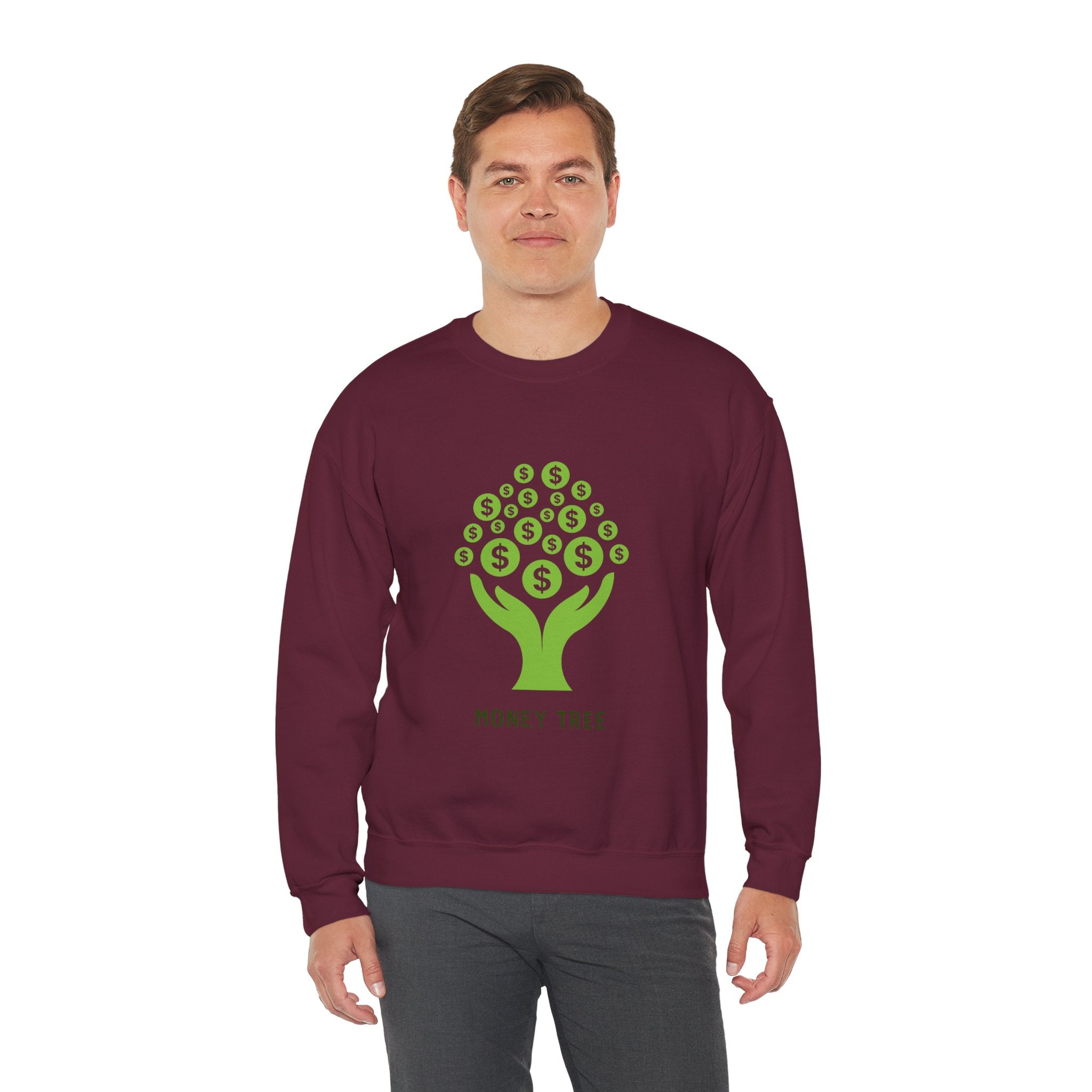 Money Tree Sweatshirt, Cozy Crewneck, Unisex Gift, Eco-Friendly Fashion, Perfect for Casual Wear, Gift for Him/Her