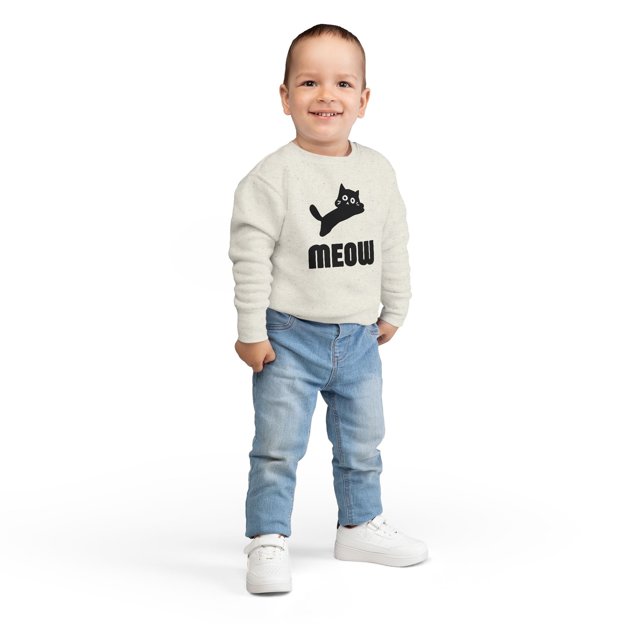 Playful Cat Toddler Sweatshirt, Cute Kids Shirt, Meow Design Top, Baby Gift, Toddler Clothing, Animal Lover Apparel