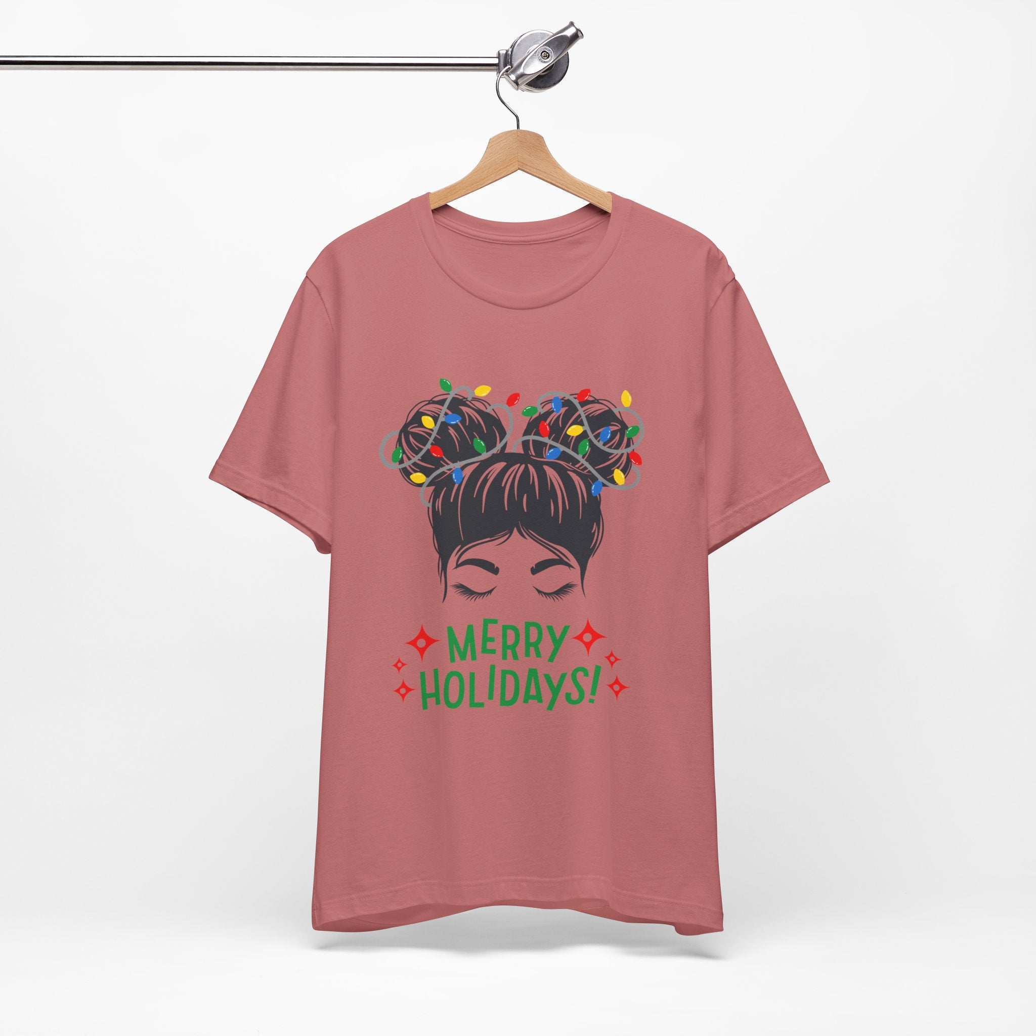Festive Holiday Tee - Merry Holidays Graphic, Unisex Jersey Short Sleeve Shirt, Christmas Apparel, Seasonal Gift, Cozy Vibes