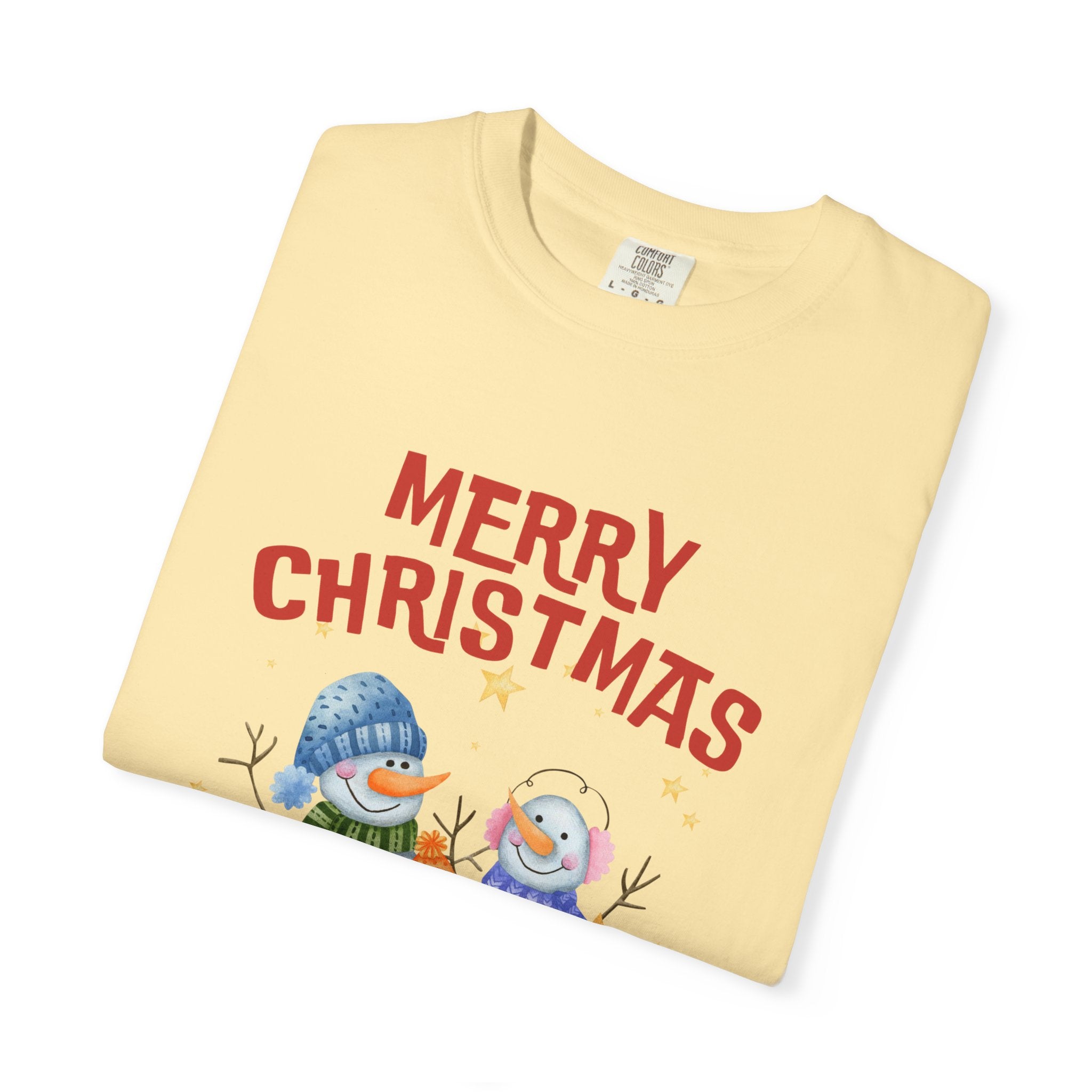 Merry Christmas Unisex Garment-Dyed T-shirt, Cozy Holiday Tee, Festive Winter Apparel, Christmas Gift, Seasonal Fashion