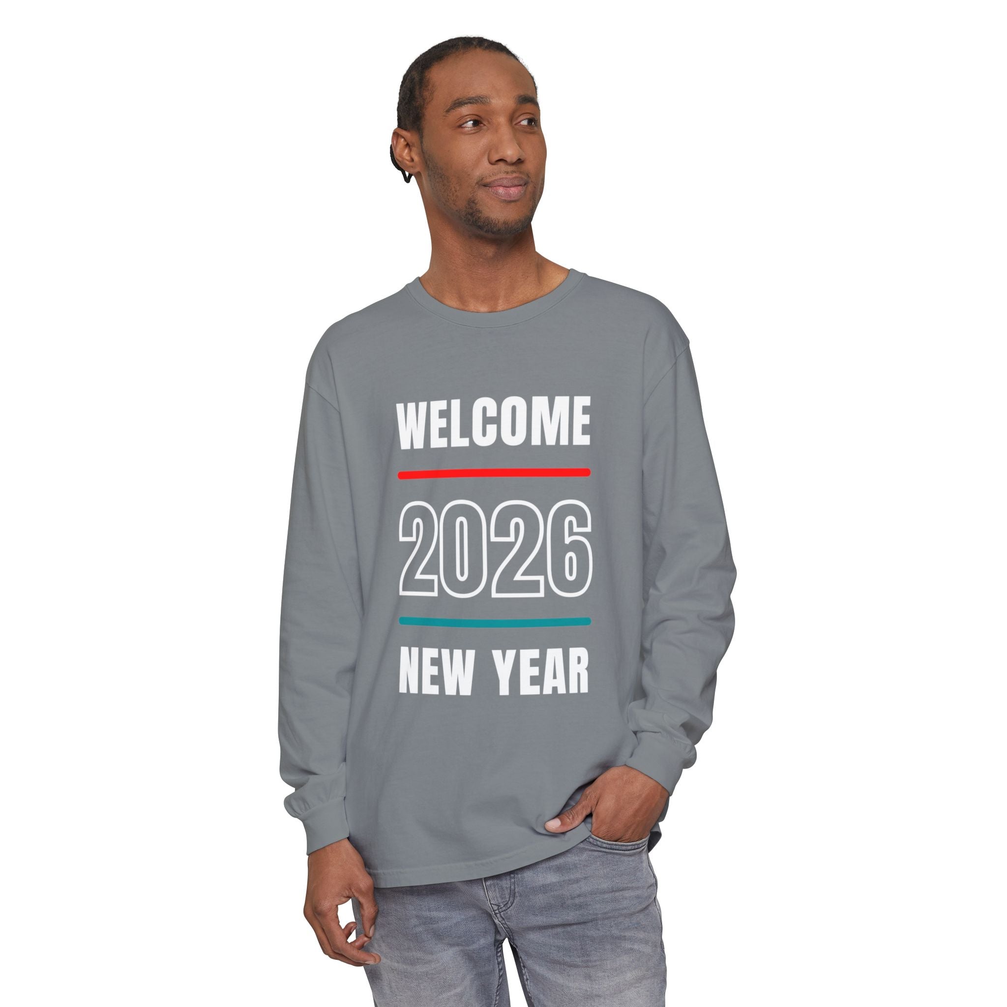 2026 New Year Long Sleeve T-Shirt | Unisex Cotton Tee for Celebration, Holiday Gift, Festive Apparel, Casual Wear