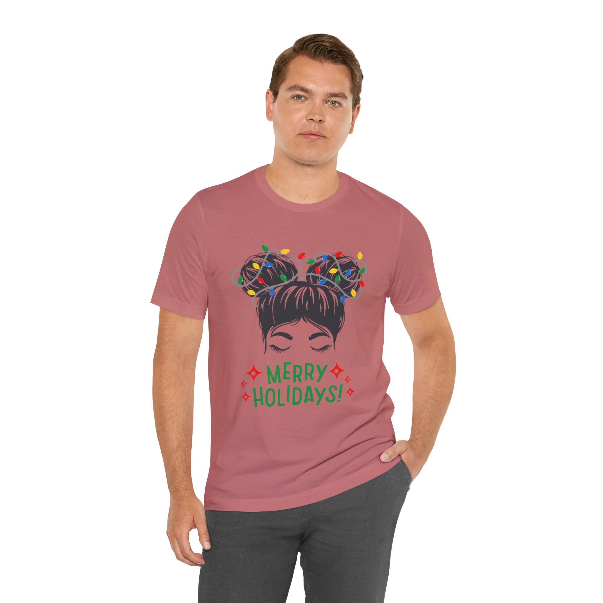 Festive Holiday Tee - Merry Holidays Graphic, Unisex Jersey Short Sleeve Shirt, Christmas Apparel, Seasonal Gift, Cozy Vibes