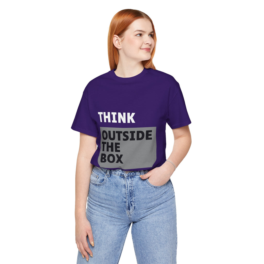 Think Outside the Box Unisex Tee, Short Sleeve T-shirt, Unique Design Shirt, Creative Tee, Unisex Graphic Tee