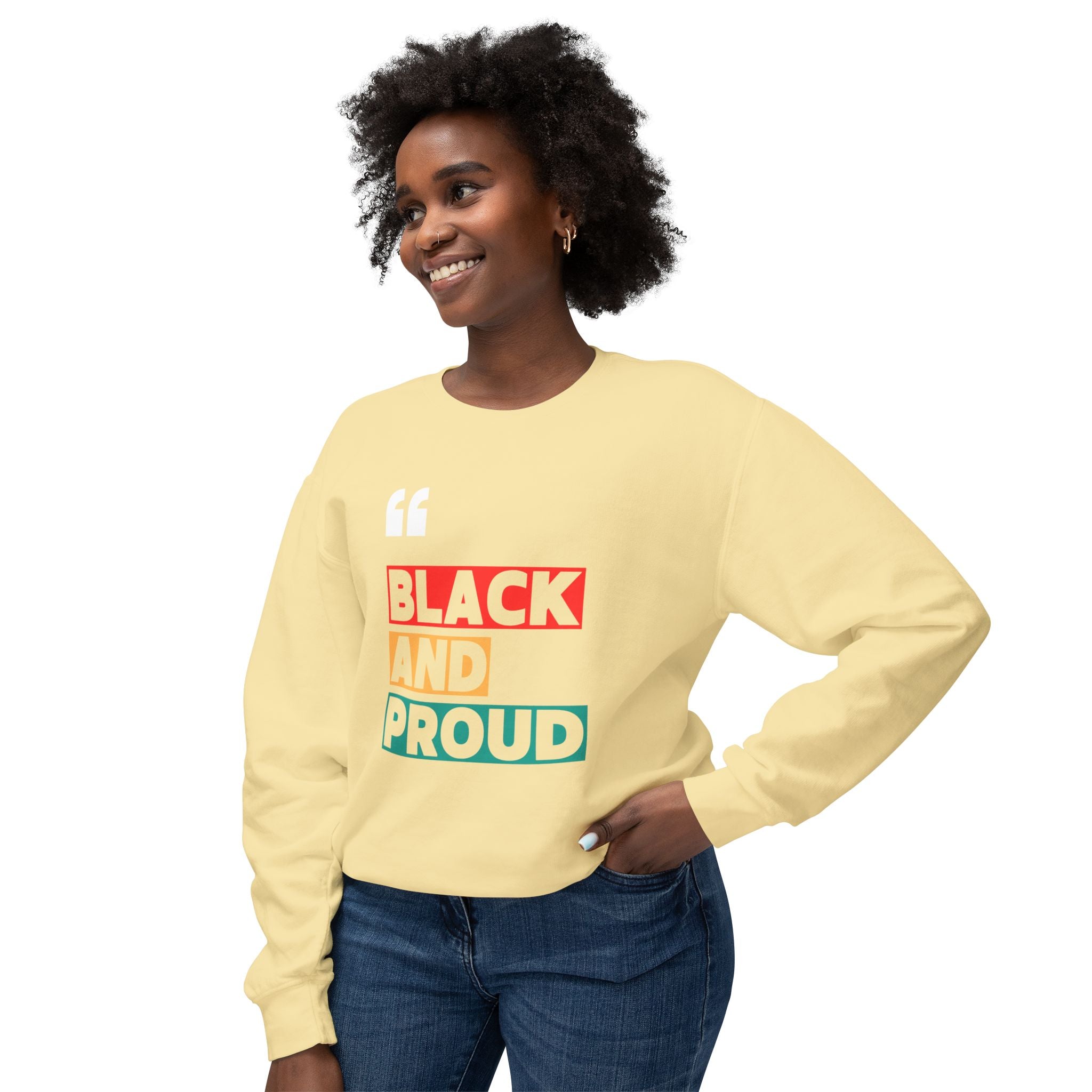 Black and Proud Unisex Crewneck Sweatshirt, Statement Sweatshirt, Black Pride Apparel, Gift for Activists, Comfortable Casual Wear