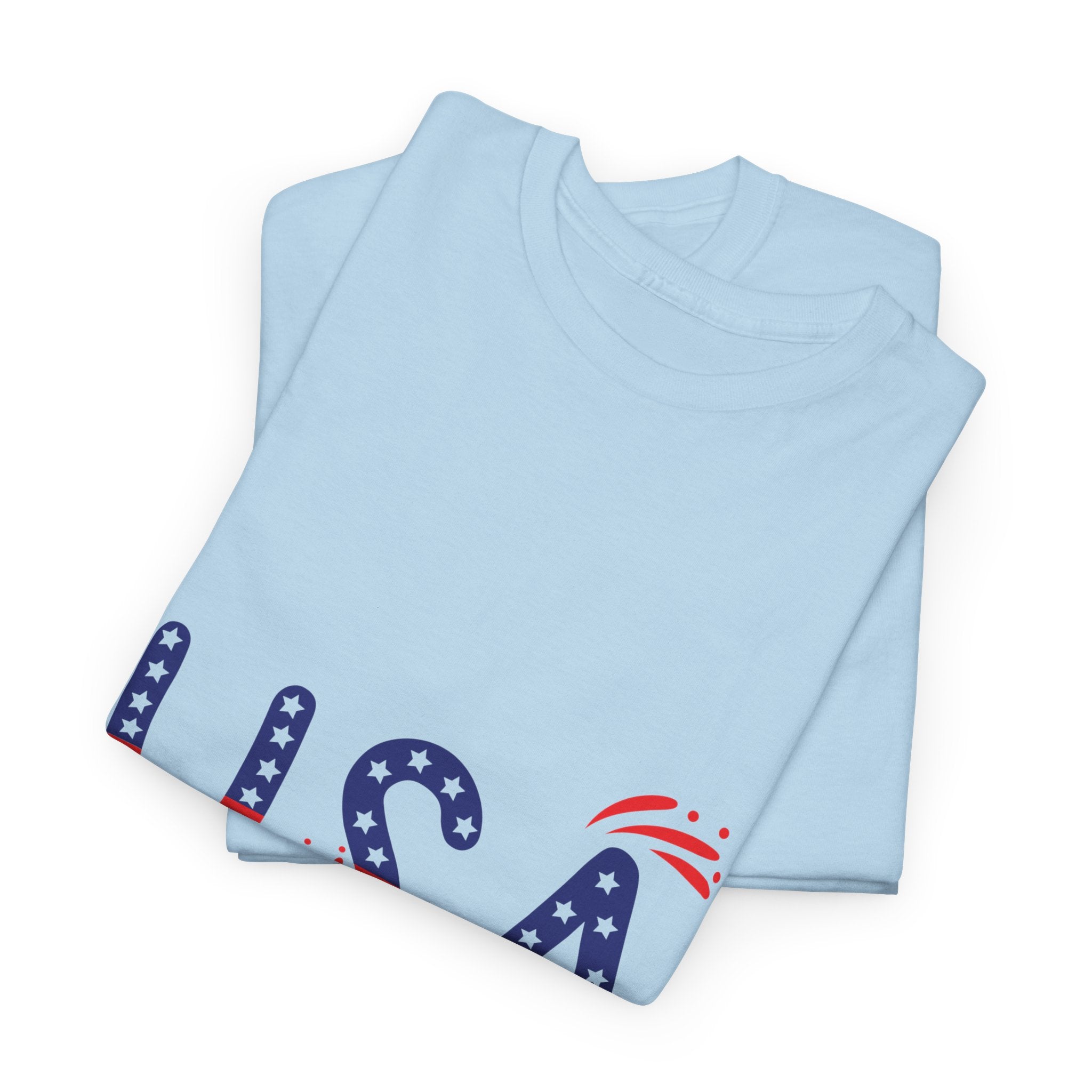 Patriotic USA Tee - Unisex Heavy Cotton T-Shirt for Independence Day, Barbecues, Festivals, Casual Wear, Gift