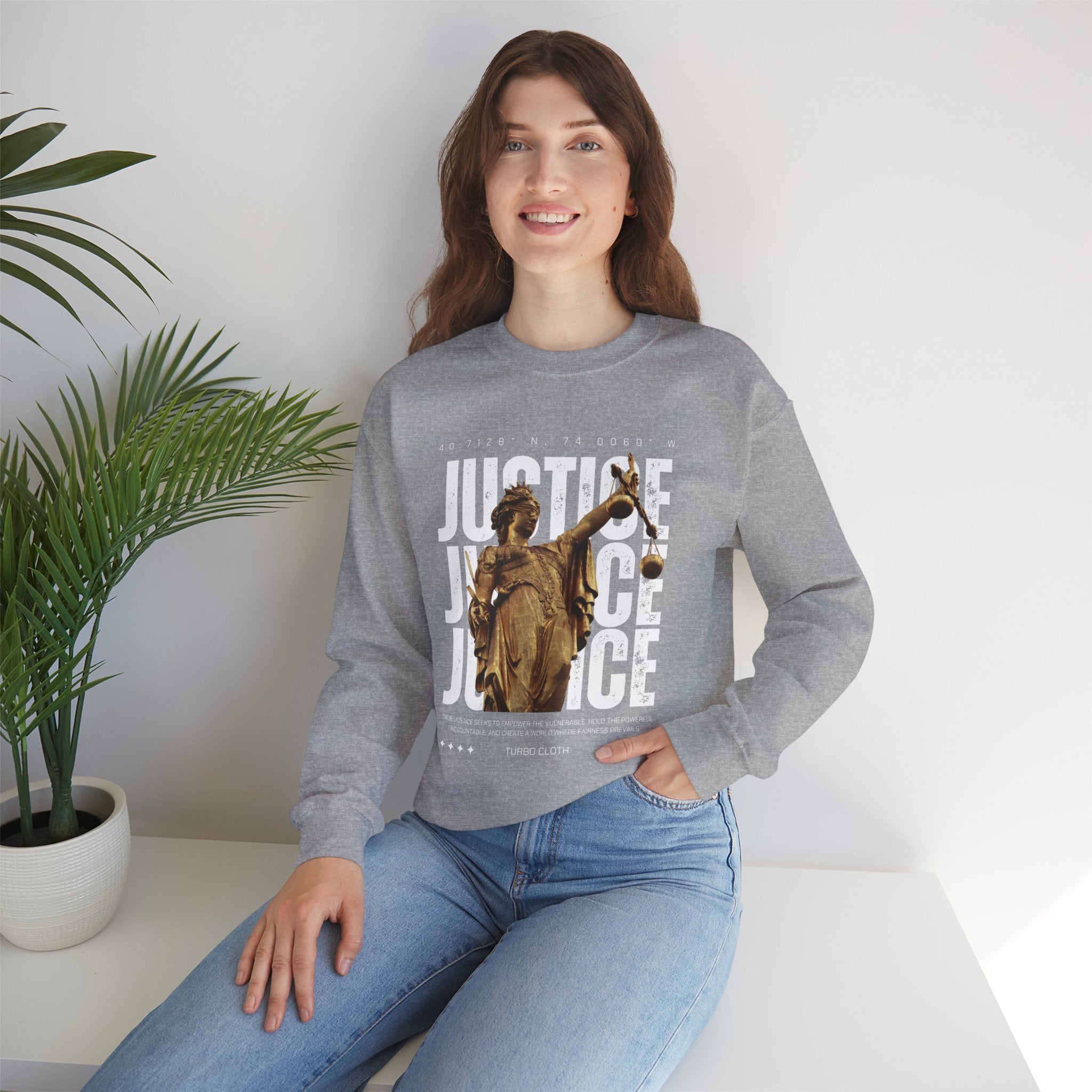 Justice-Themed Unisex Crewneck Sweatshirt | Statement Apparel for Activists, Social Justice, Casual Wear, Gifts, and Awareness