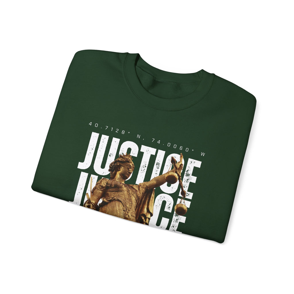 Justice-Themed Unisex Crewneck Sweatshirt | Statement Apparel for Activists, Social Justice, Casual Wear, Gifts, and Awareness