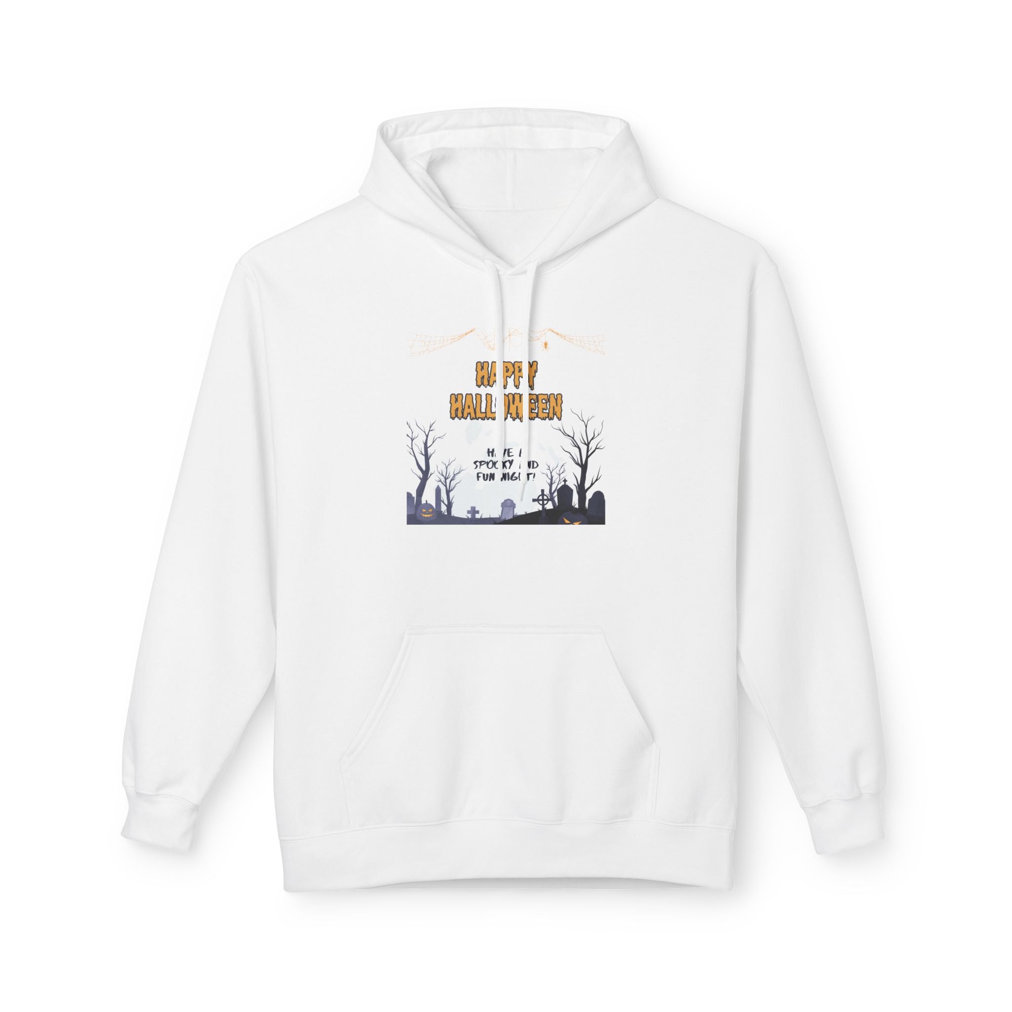 Spooky Halloween Fleece Hoodie, Unisex Softstyle Hoodie, Cozy Fall Apparel, Trick or Treat Sweater, Perfect for Halloween Parties