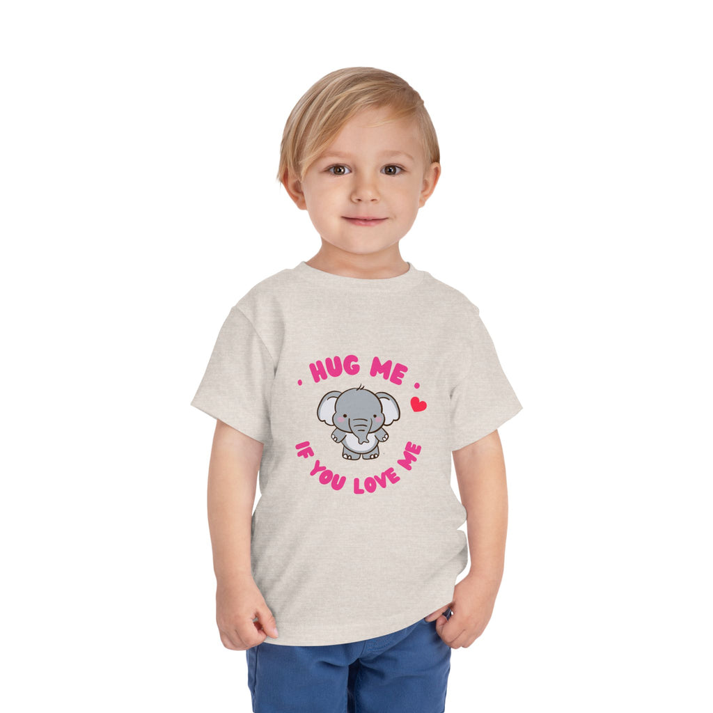 Cute Toddler Tee with Elephant Design - Perfect Gift for Birthdays, Playdates, or Library Visits, Hug Me If You Love Me, Kids Apparel, [...]