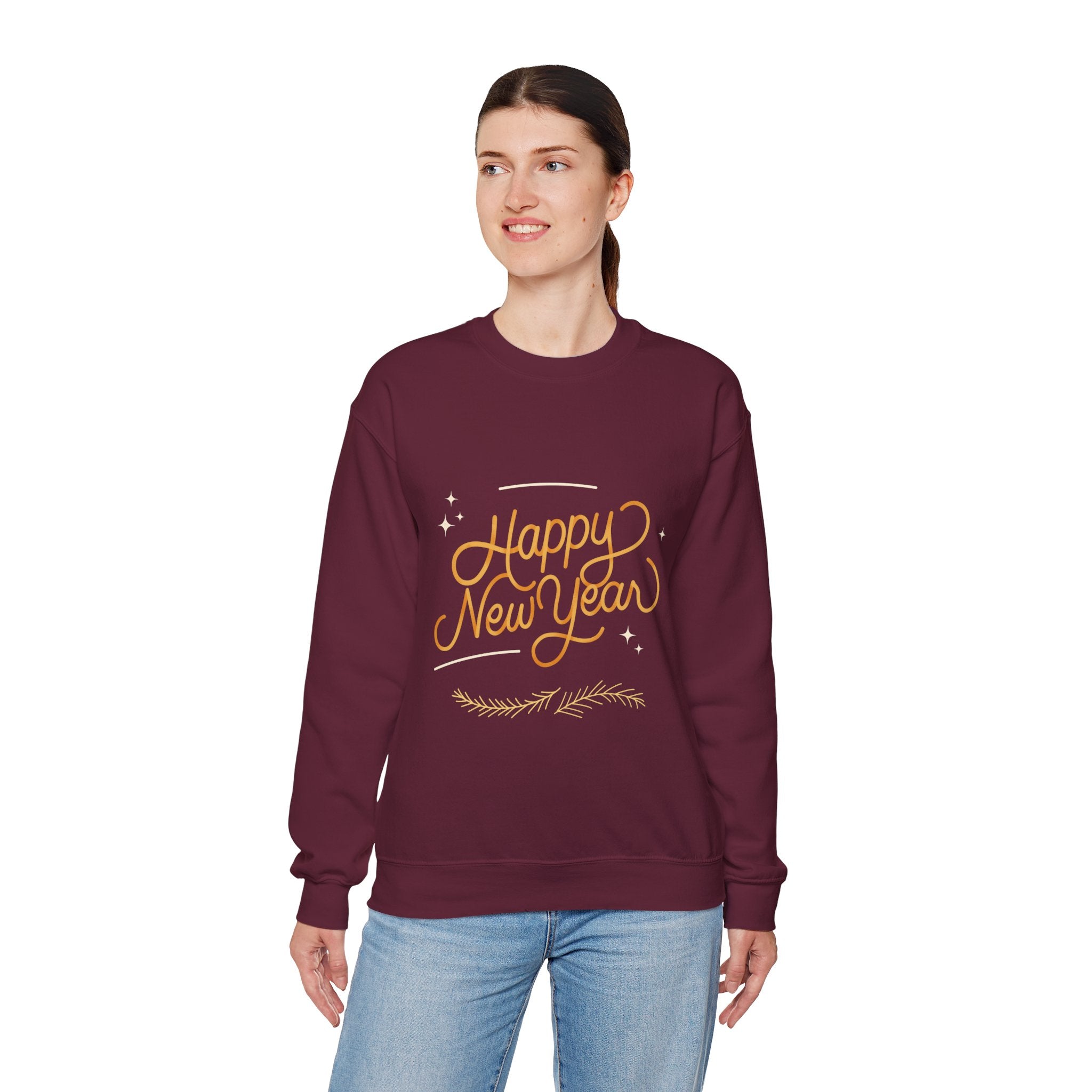 Happy New Year Unisex Crewneck Sweatshirt, Cozy Holiday Apparel, New Year Gift, Seasonal Fashion, Comfortable Sweater