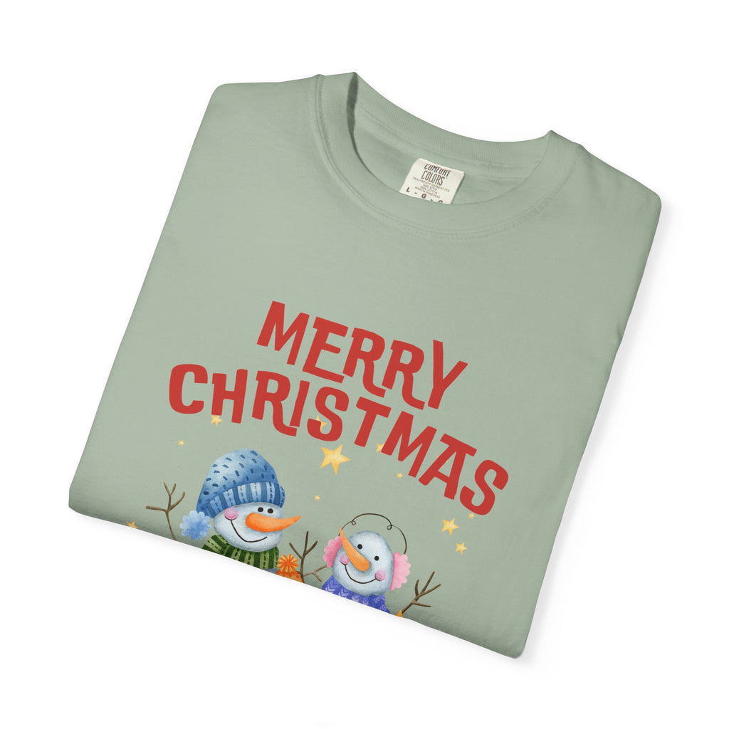 Merry Christmas Unisex Garment-Dyed T-shirt, Cozy Holiday Tee, Festive Winter Apparel, Christmas Gift, Seasonal Fashion