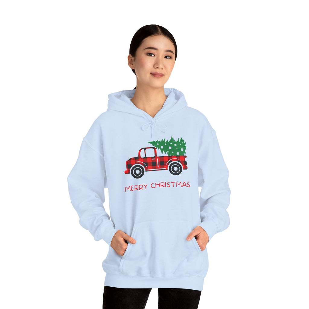 Merry Christmas Truck Hoodie, Festive Sweatshirt, Holiday Gift, Cozy Winter Apparel, Unisex Christmas Wear