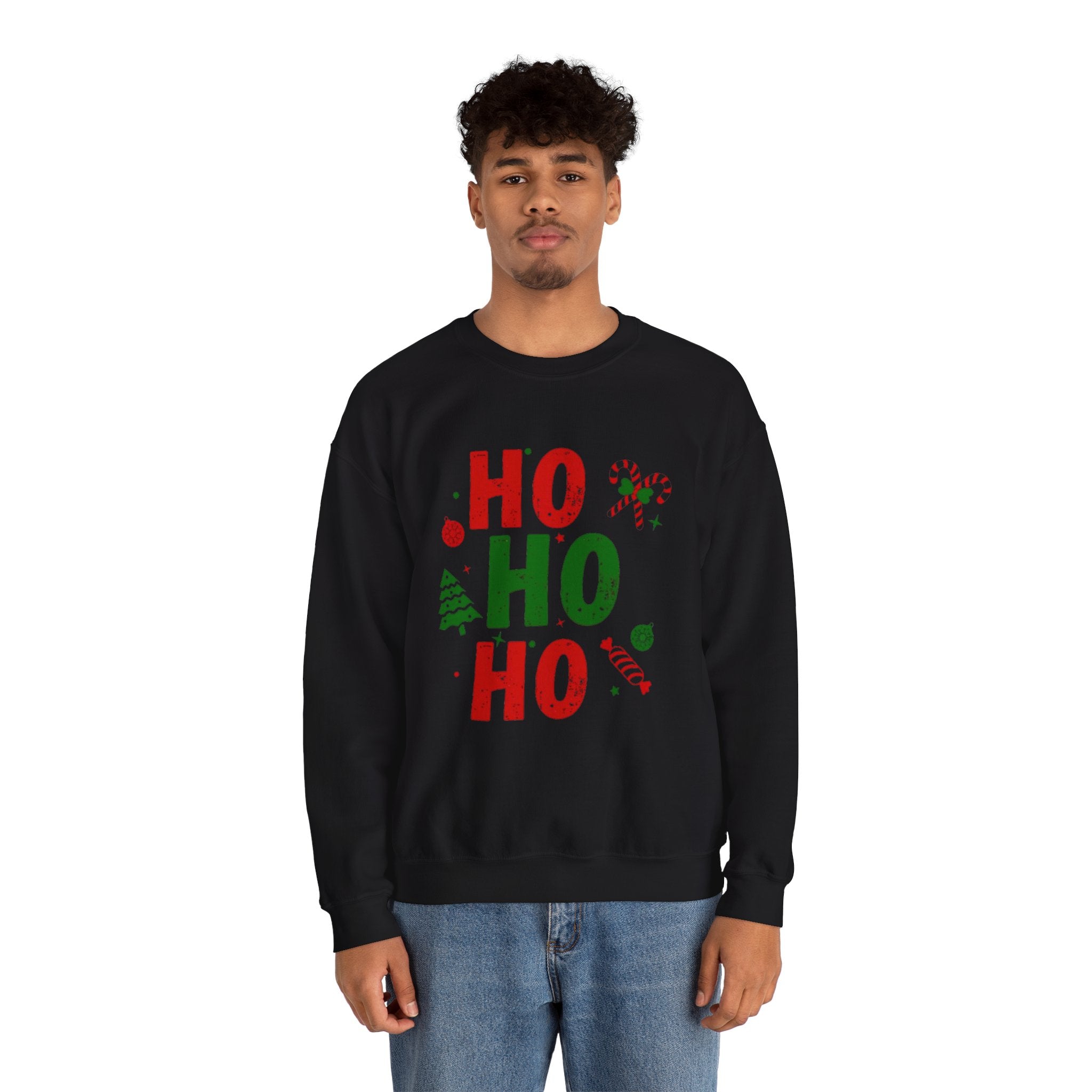 Festive Ho Ho Ho Sweatshirt for Holiday Cheer, Christmas Gift, Cozy Winter Apparel, Family Gatherings, Unisex Holiday Sweatshirt
