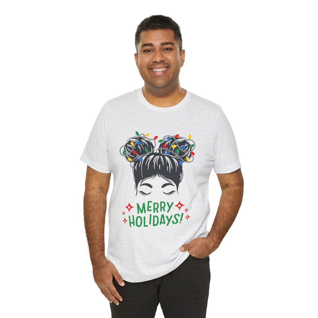 Festive Holiday Tee - Merry Holidays Graphic, Unisex Jersey Short Sleeve Shirt, Christmas Apparel, Seasonal Gift, Cozy Vibes