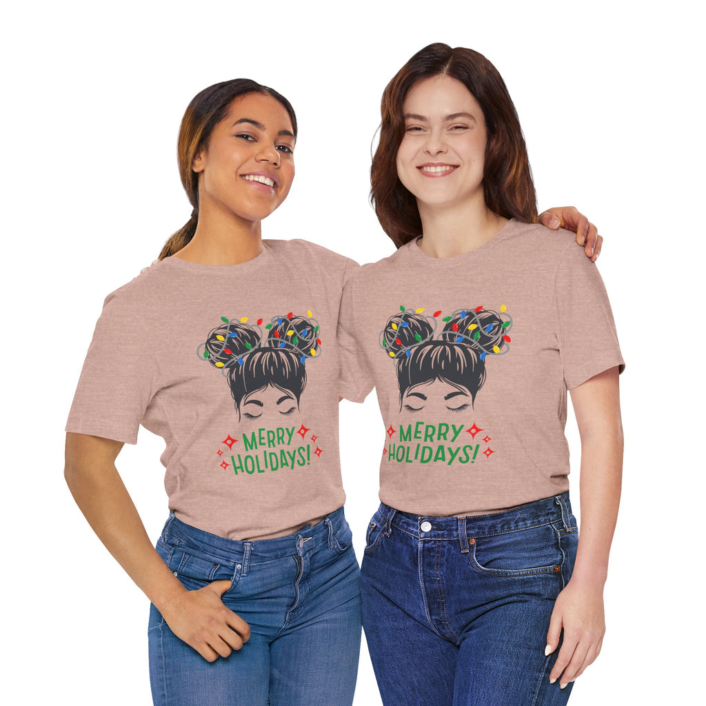 Festive Holiday Tee - Merry Holidays Graphic, Unisex Jersey Short Sleeve Shirt, Christmas Apparel, Seasonal Gift, Cozy Vibes