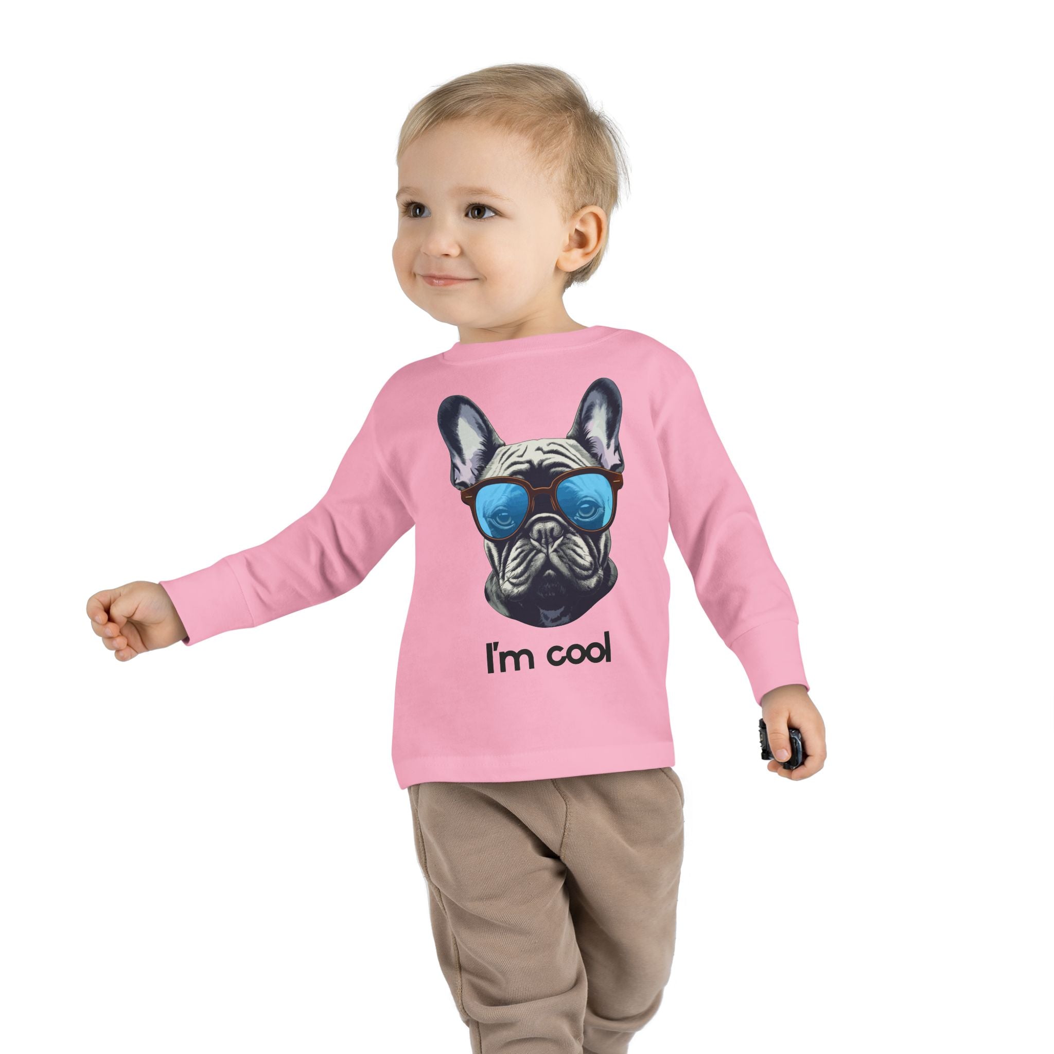 Cool Toddler Long Sleeve Tee with Fun Dog Design, Children's Gift, Playful Tee, Cute Apparel, Pet Lover Gift