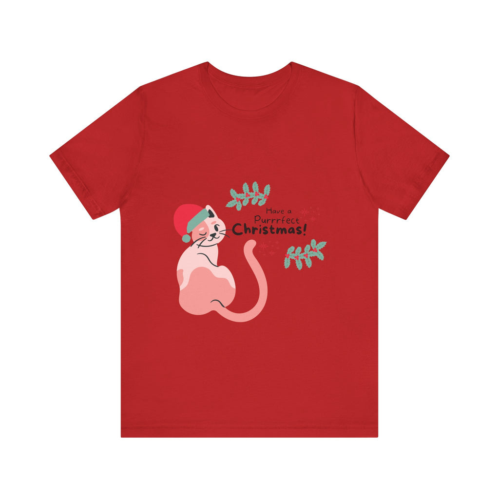 Festive Cat Christmas Tee, Holiday T-Shirt, Cat Lover Gift, Unisex Christmas Shirt, Seasonal Apparel, Winter Outfit